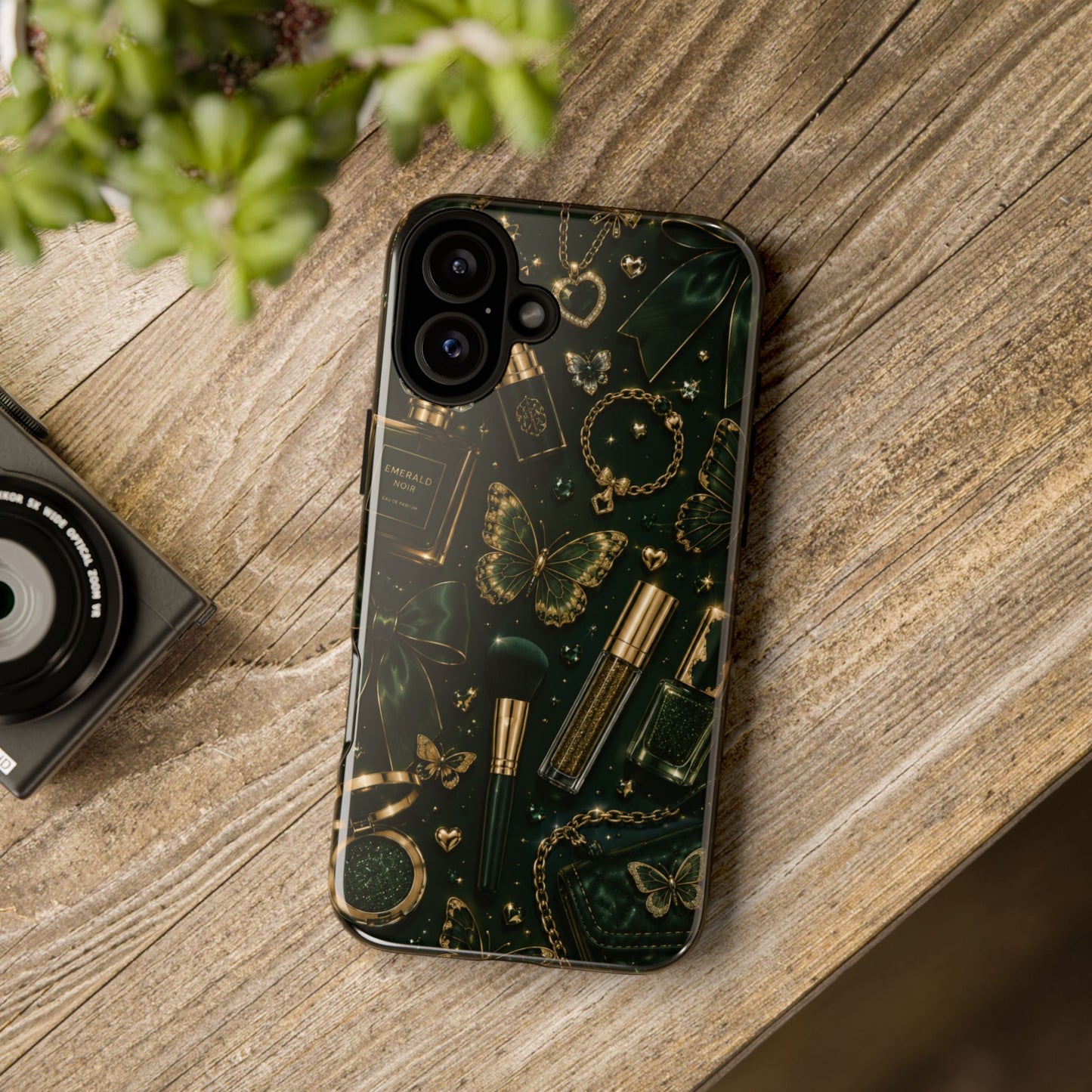 Sunflower Porch Co Vintage Gold Makeup Pattern Phone Case | Tough Case