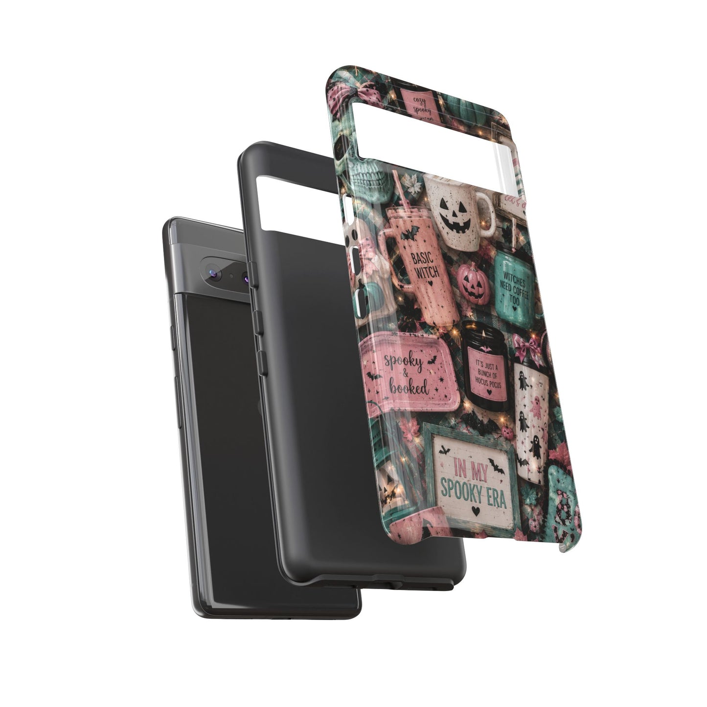 Sunflower Porch Co Spooky Mugs & Pumpkins Tough Cases | Halloween Collage Phone Case