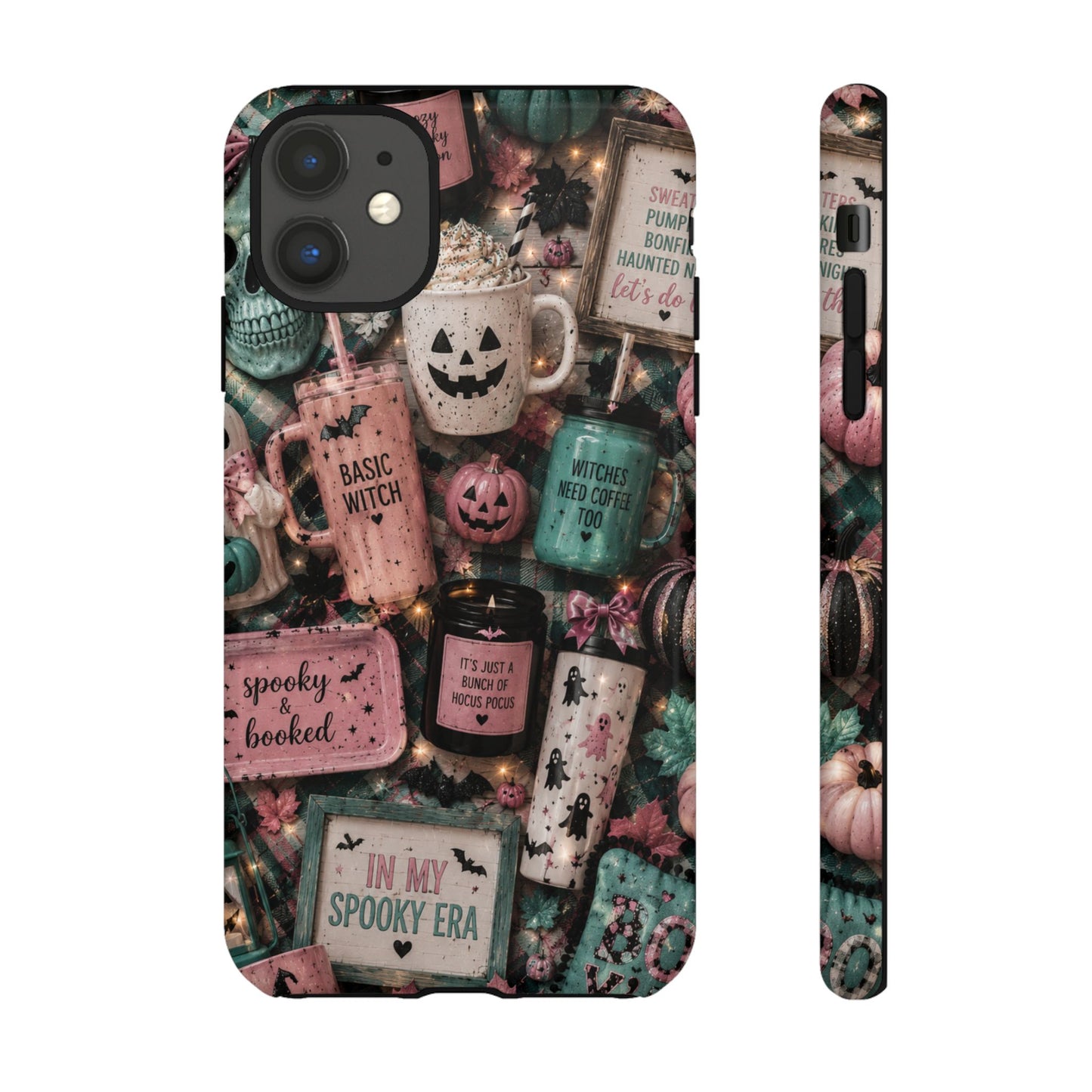 Sunflower Porch Co Spooky Mugs & Pumpkins Tough Cases | Halloween Collage Phone Case