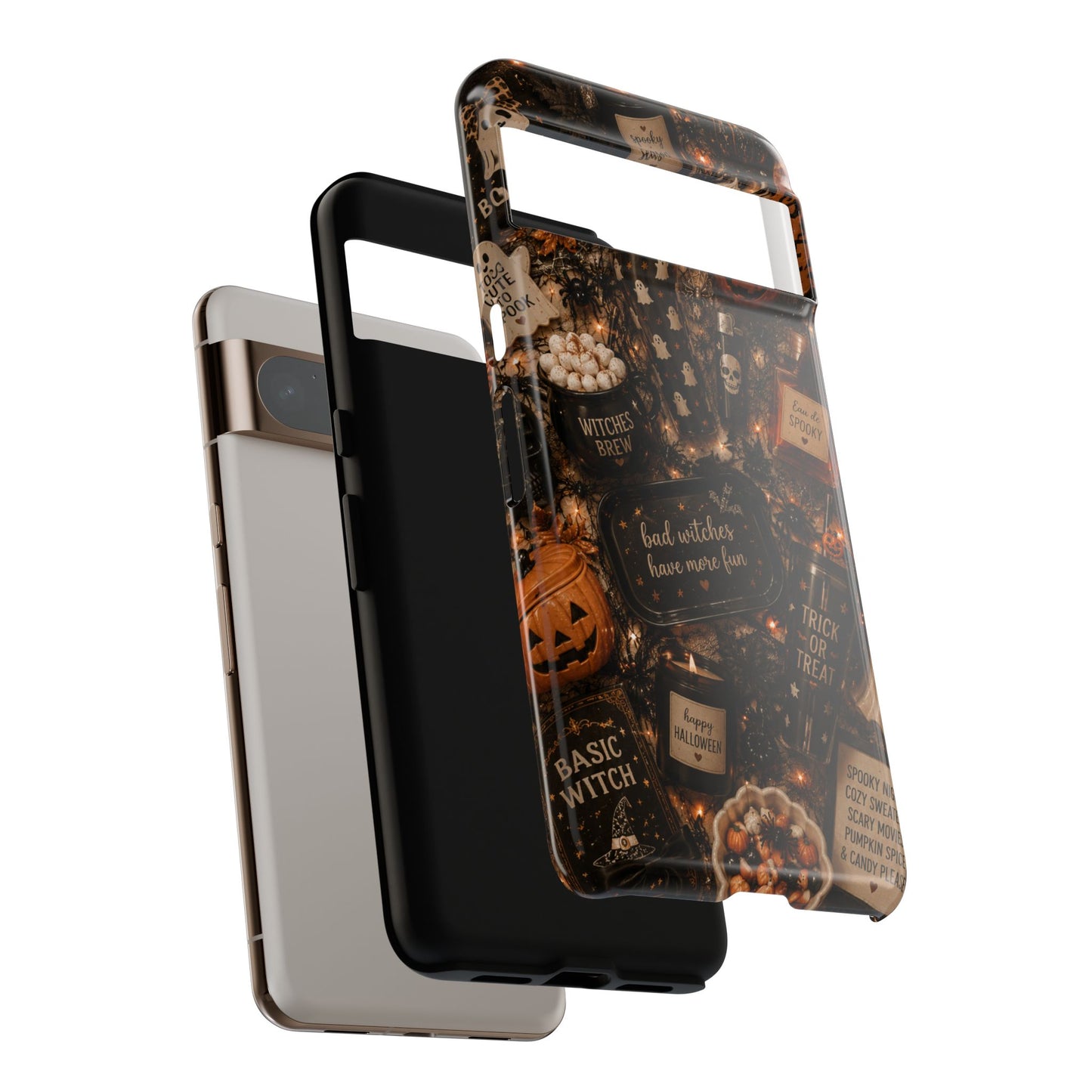 Sunflower Porch Co Halloween Collage phone case | spooky pumpkin witchy design
