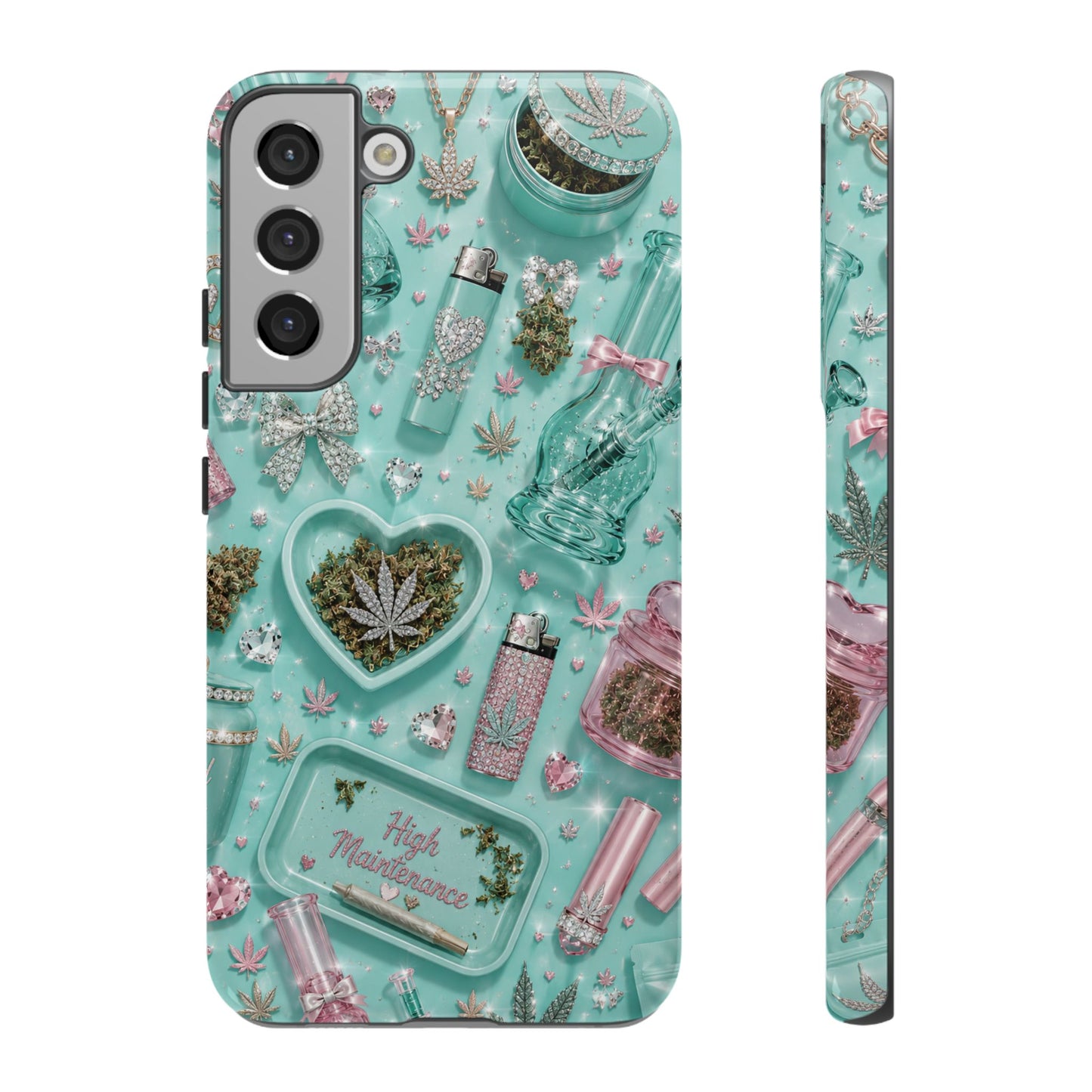 Sunflower Porch Co Mint Cannabis Pattern Phone Case | Tough Case