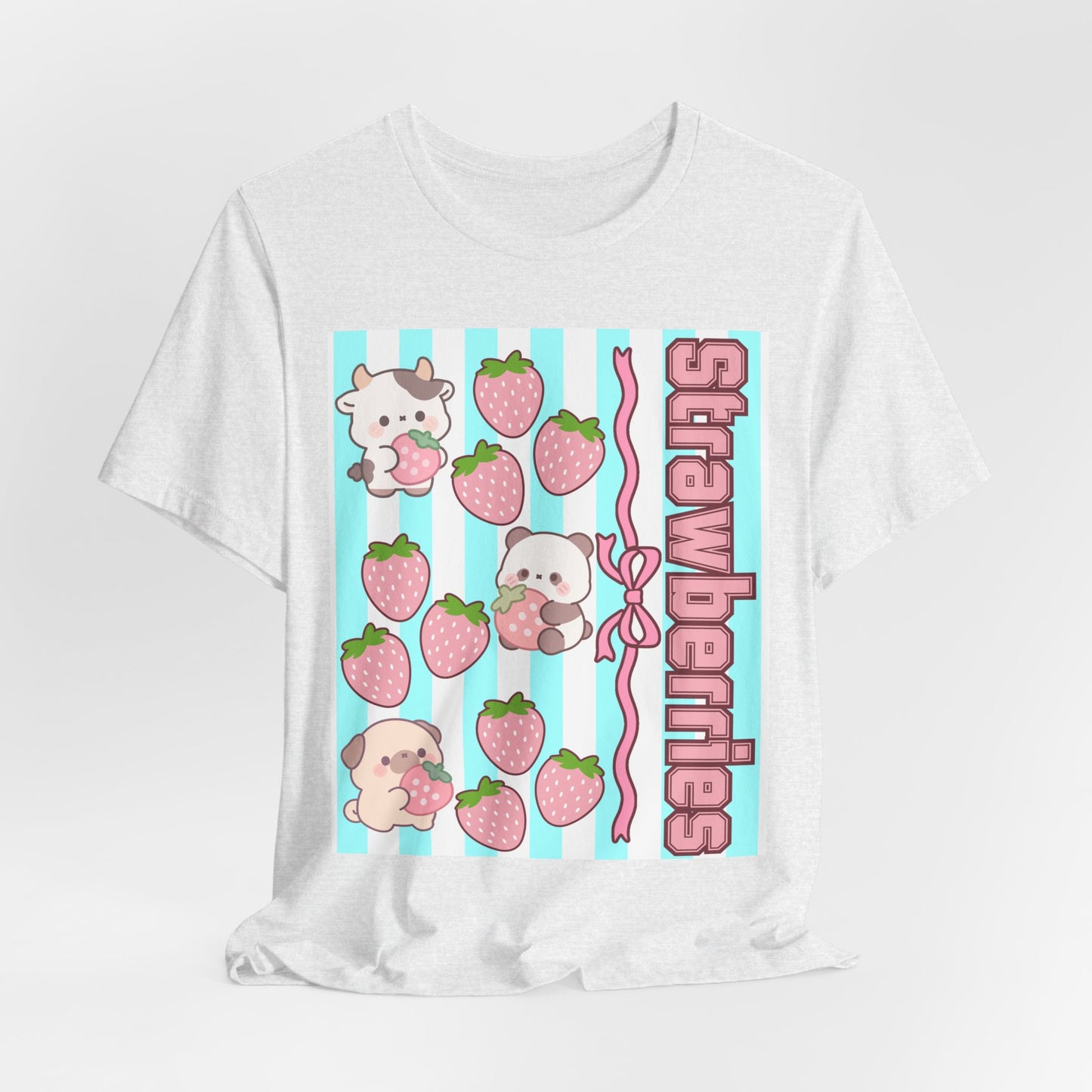 SunflowerPorchCo Kawaii Strawberry Puppies tee | Cute Strawberries and Puppies graphic tee