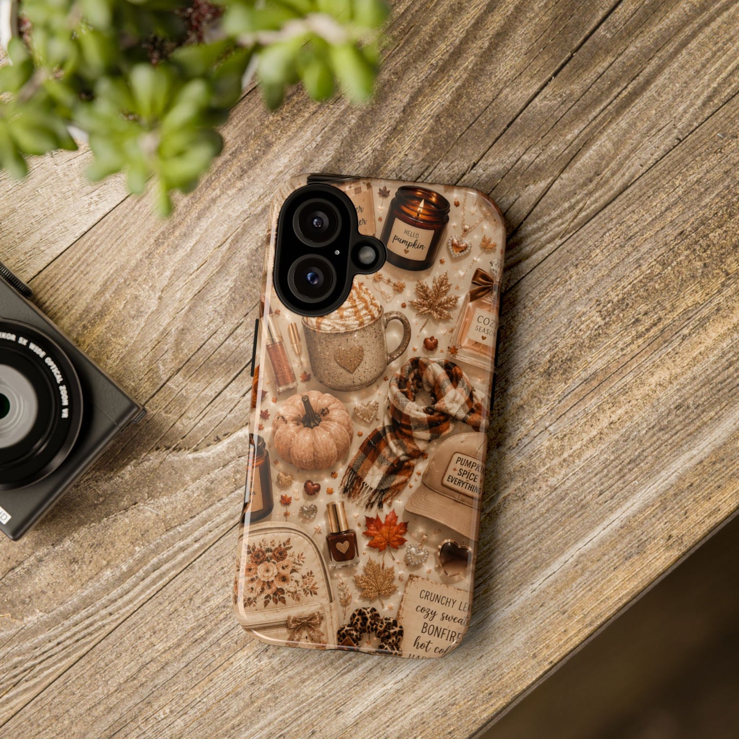Sunflower Porch Co Cozy Autumn Mug and Pumpkin Pattern Phone Case | Fall Aesthetic