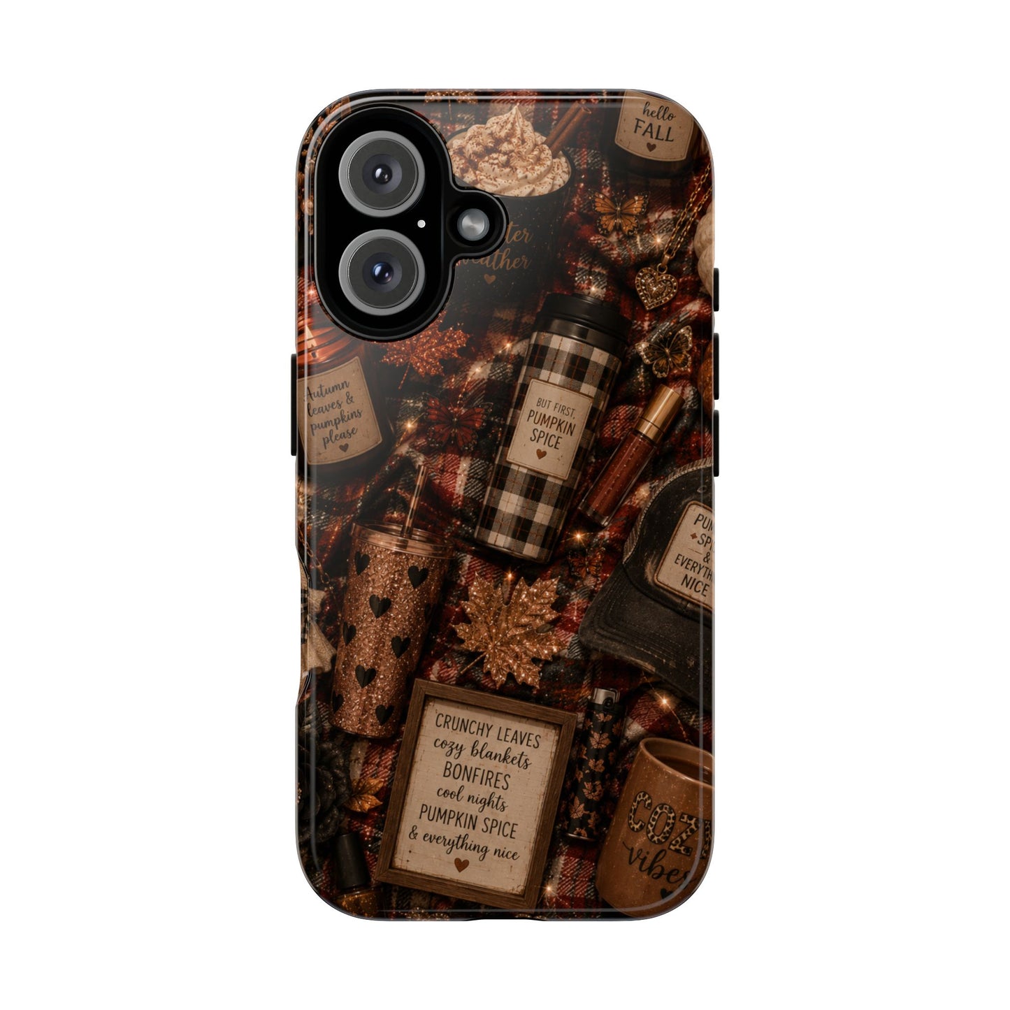 Sunflower Porch Co Cozy Pumpkin Spice Pattern Phone Case | Tough Cases