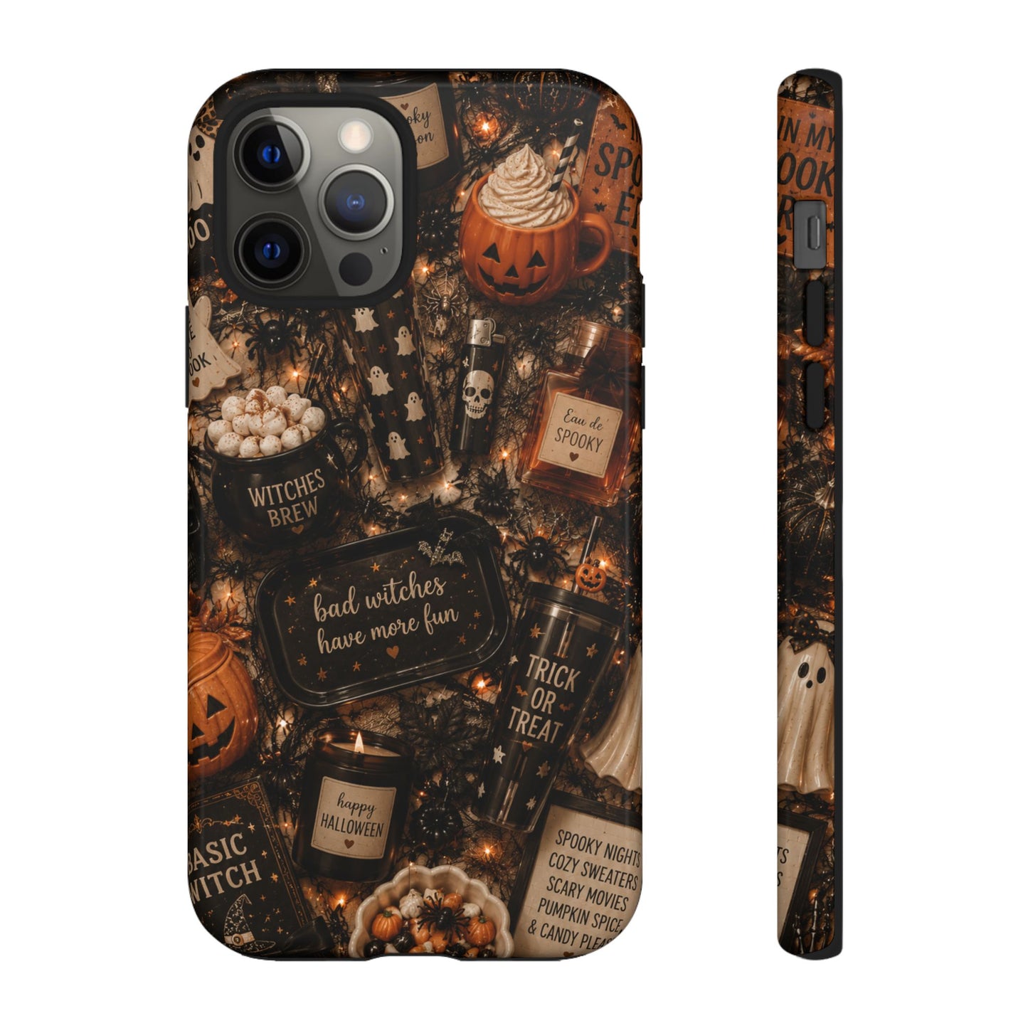 Sunflower Porch Co Halloween Collage phone case | spooky pumpkin witchy design