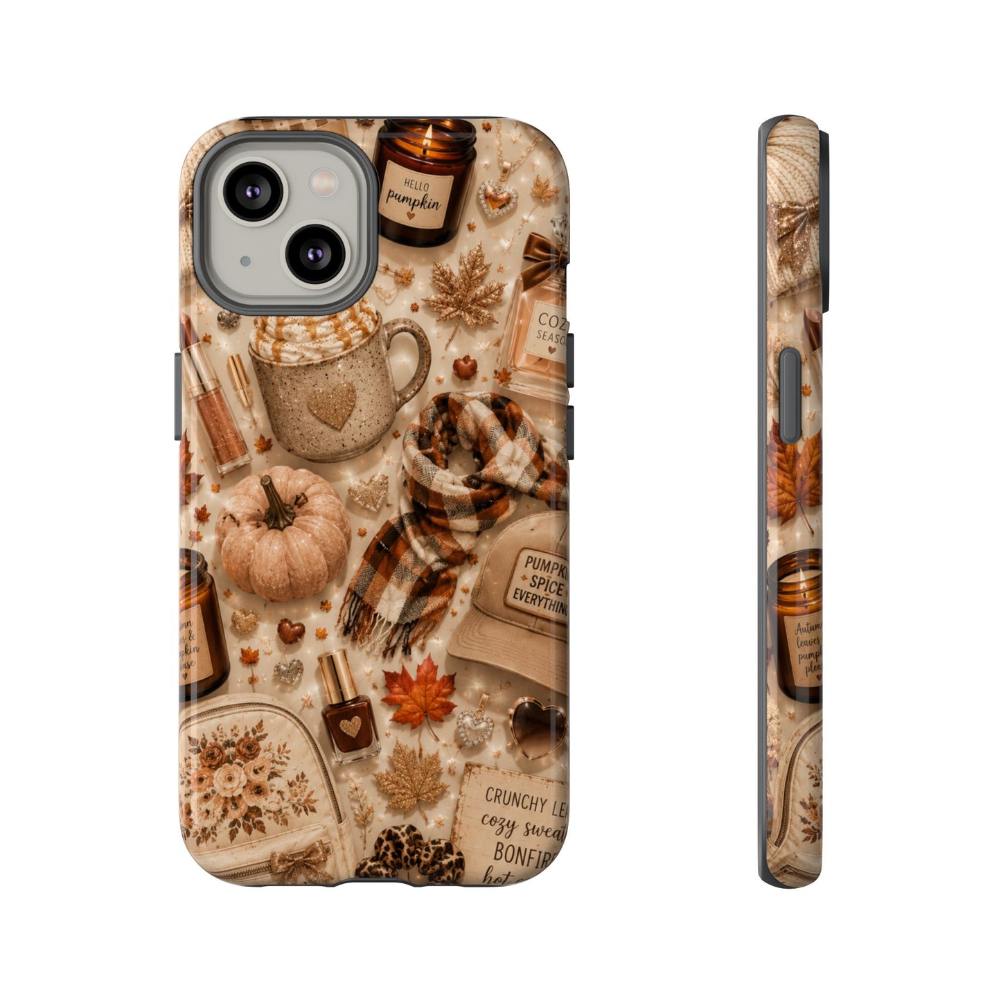 Sunflower Porch Co Cozy Autumn Mug and Pumpkin Pattern Phone Case | Fall Aesthetic