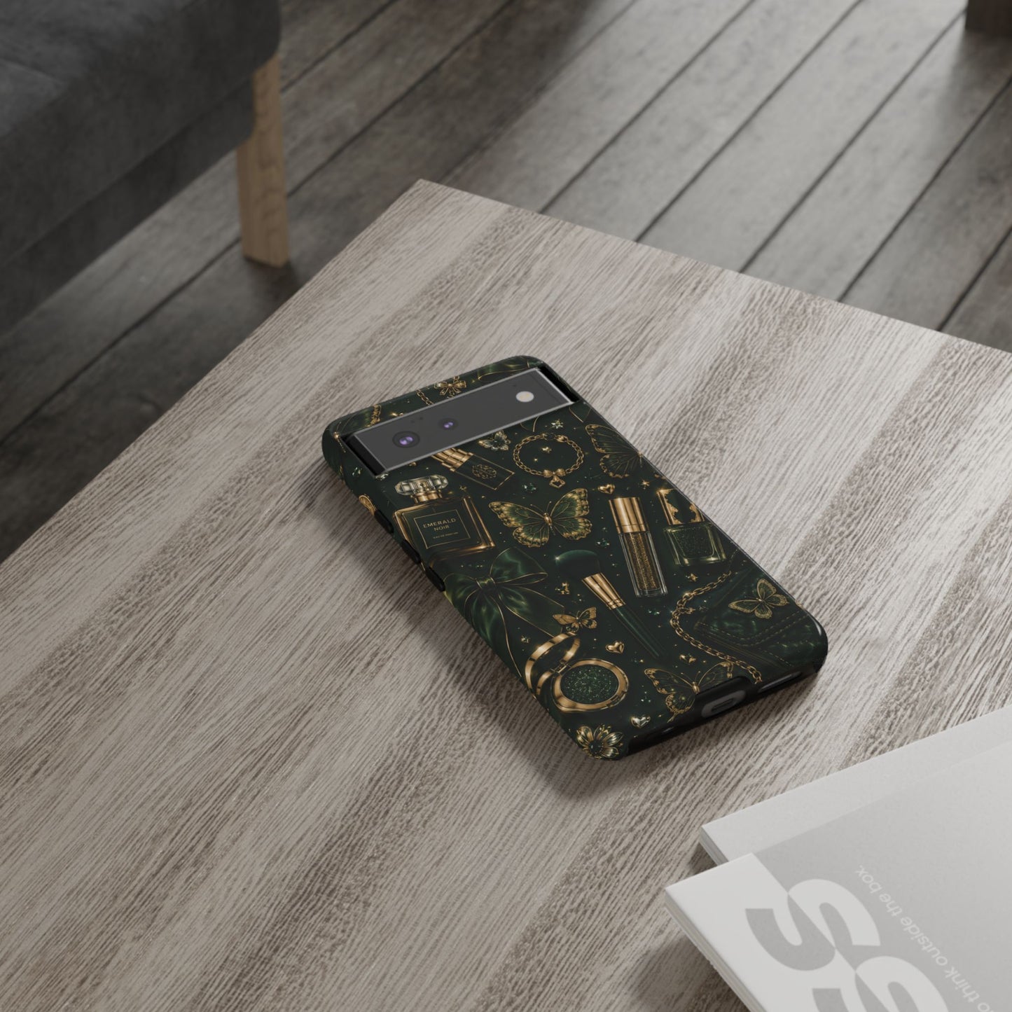 Sunflower Porch Co Vintage Gold Makeup Pattern Phone Case | Tough Case