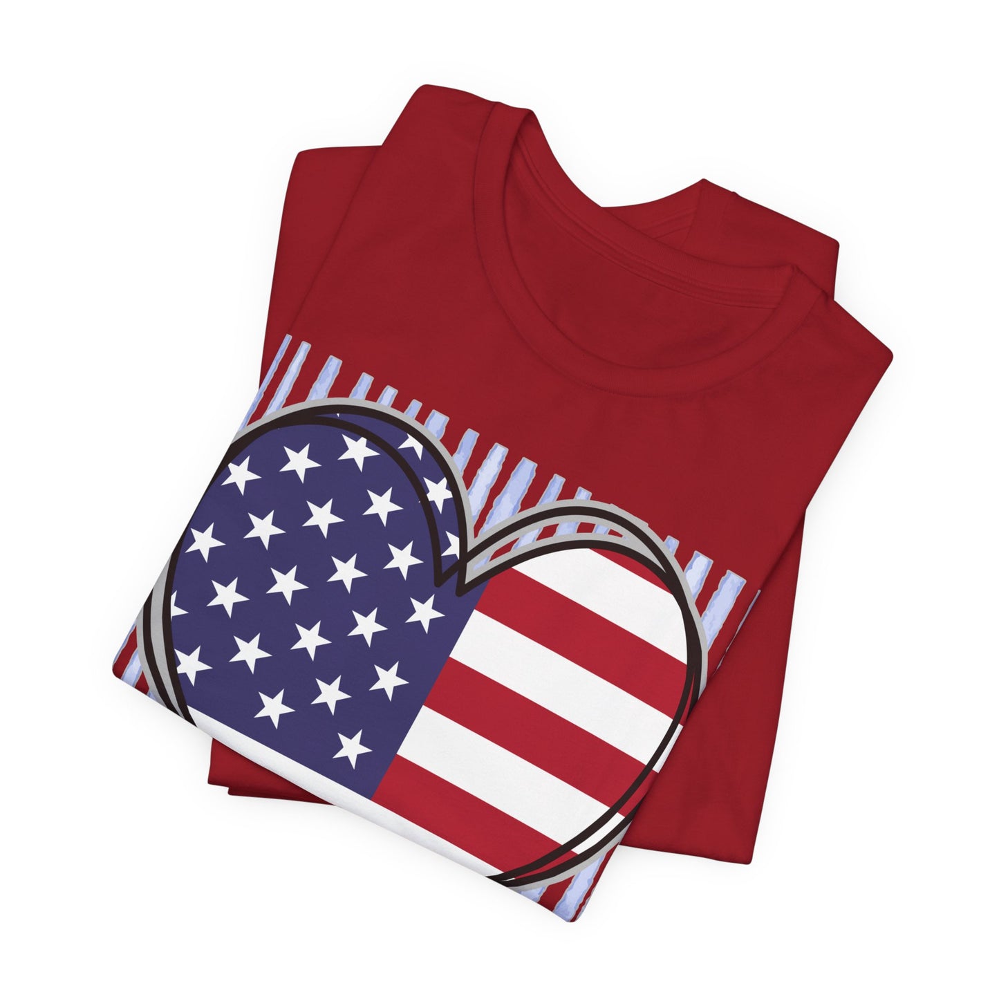Sunflower Porch Co 4th of July Heart American Flag Tee | Patriotic Independence Day Shirt