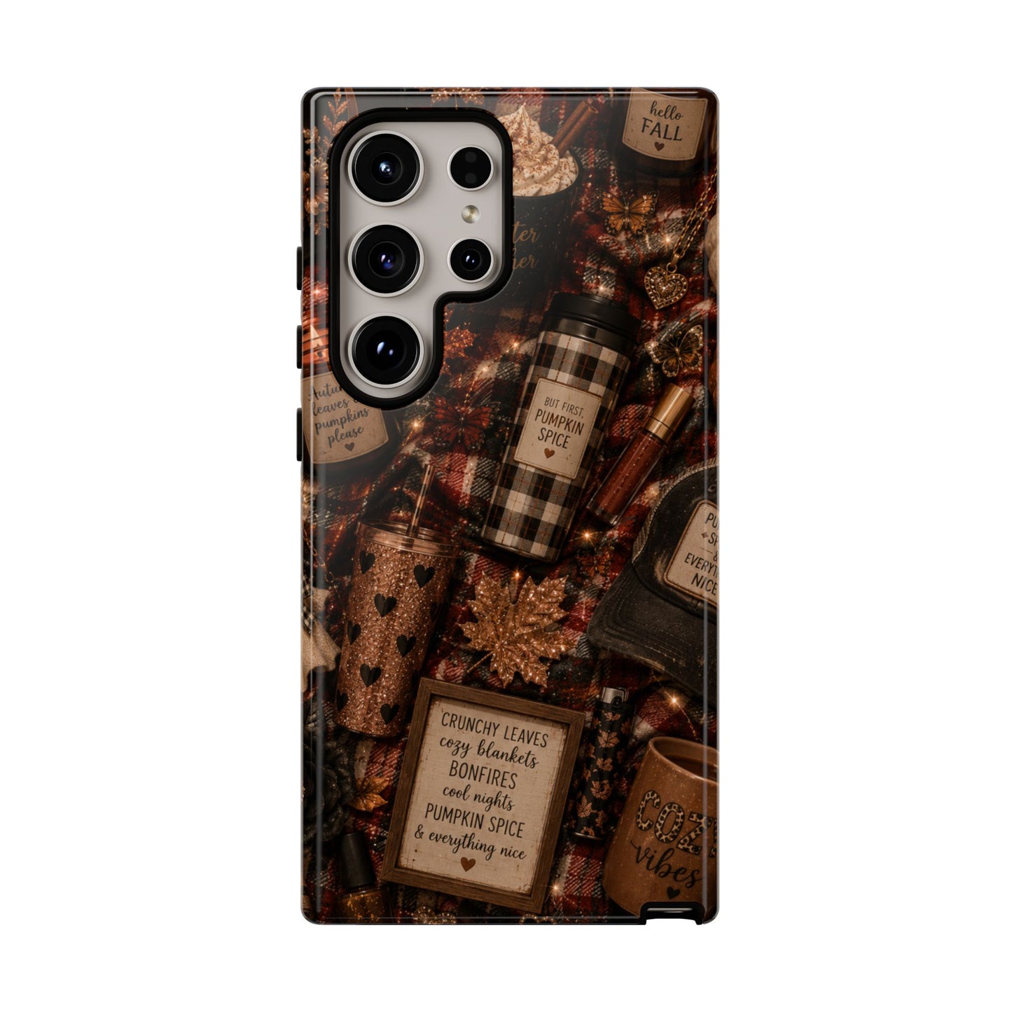 Sunflower Porch Co Cozy Pumpkin Spice Pattern Phone Case | Tough Cases