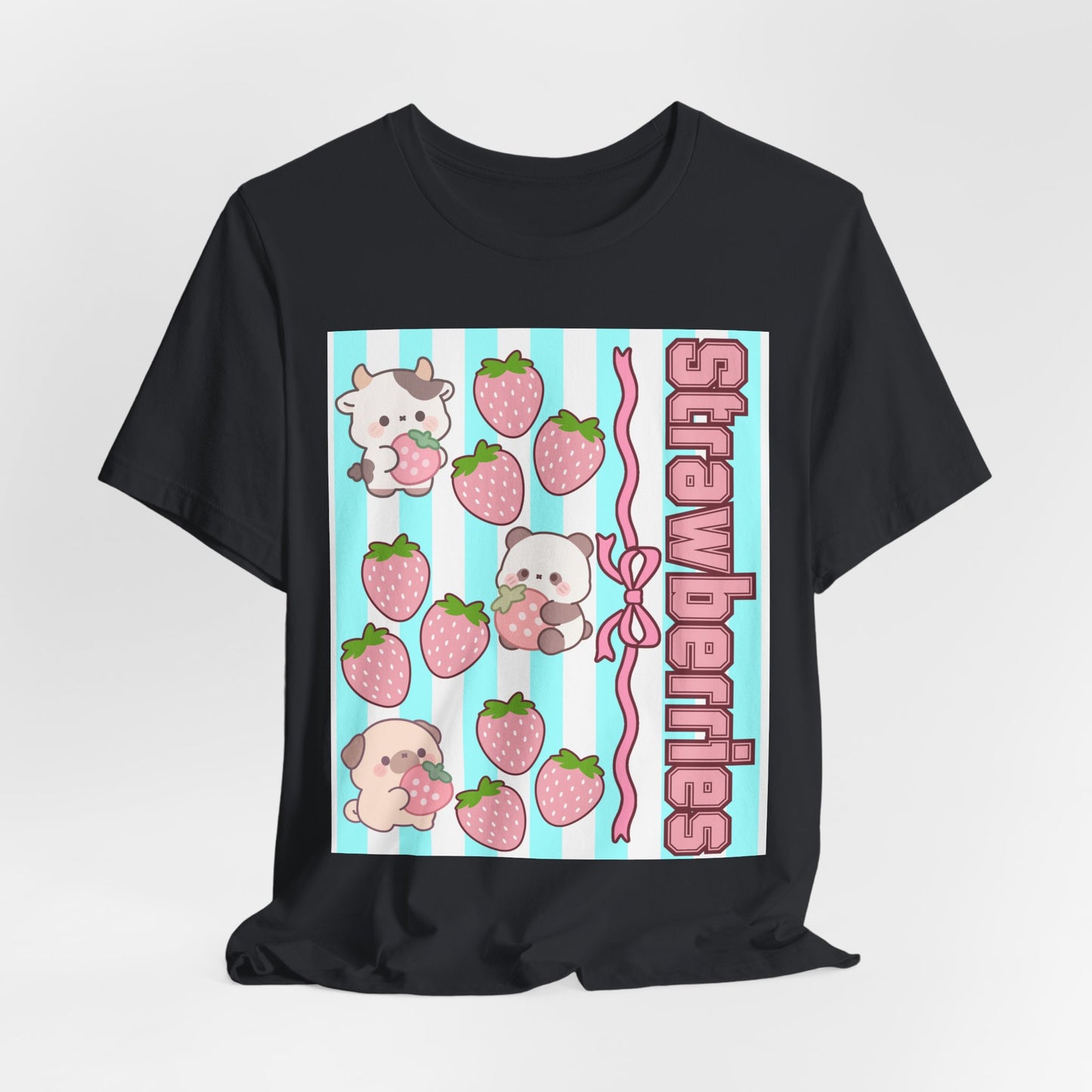 SunflowerPorchCo Kawaii Strawberry Puppies tee | Cute Strawberries and Puppies graphic tee