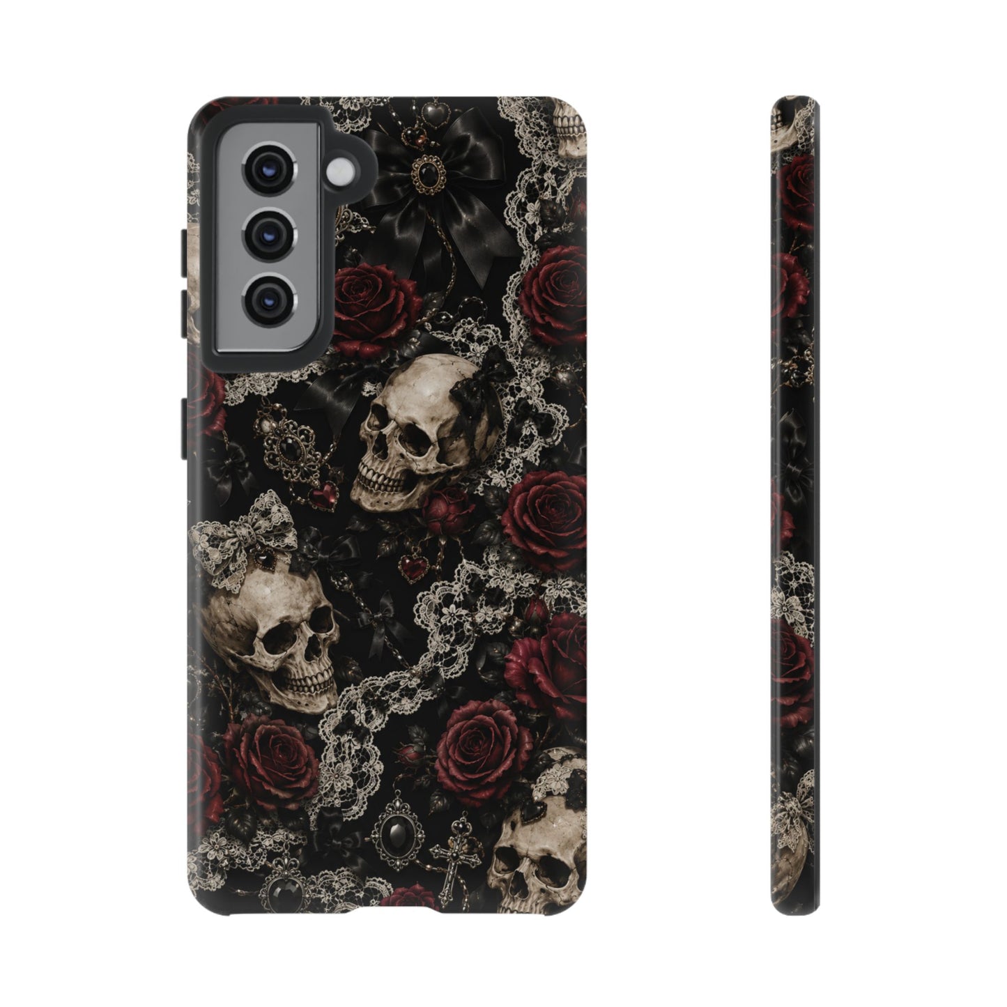 Skull and Red Roses phone case | Tough Cases