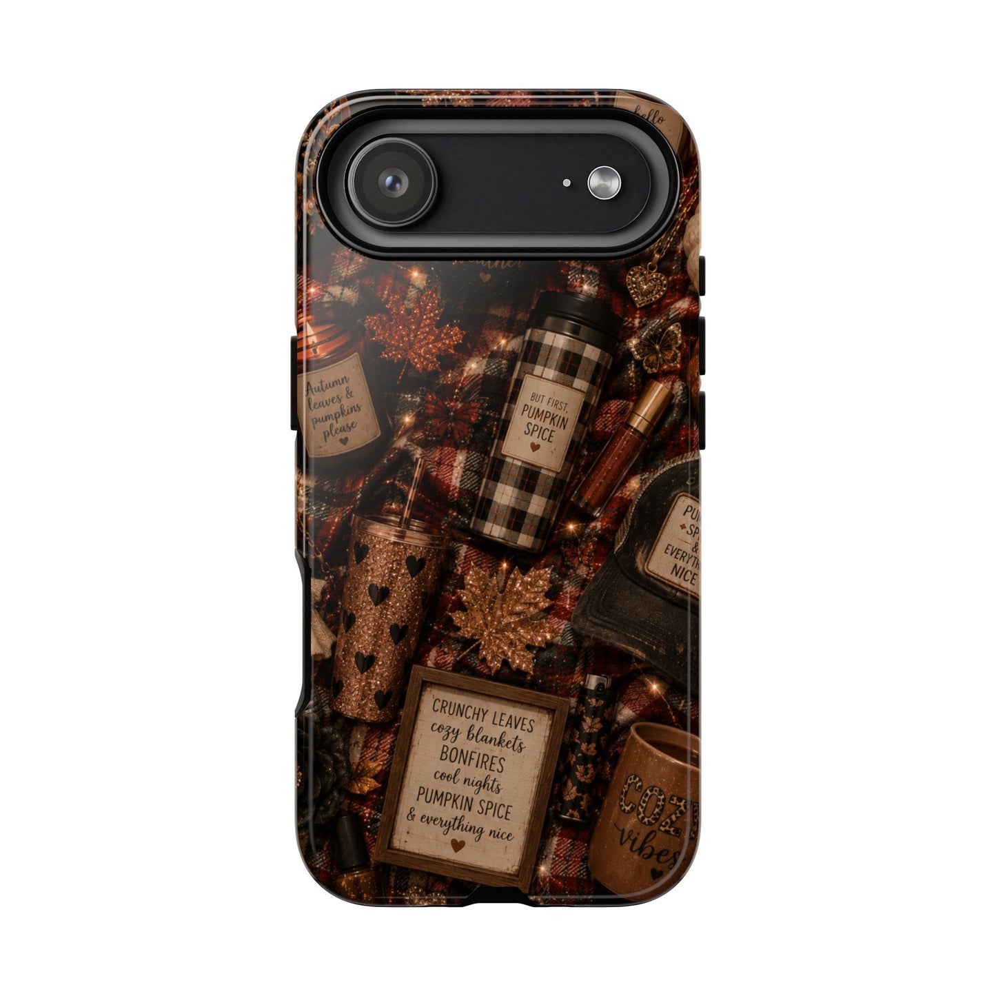 Sunflower Porch Co Cozy Pumpkin Spice Pattern Phone Case | Tough Cases