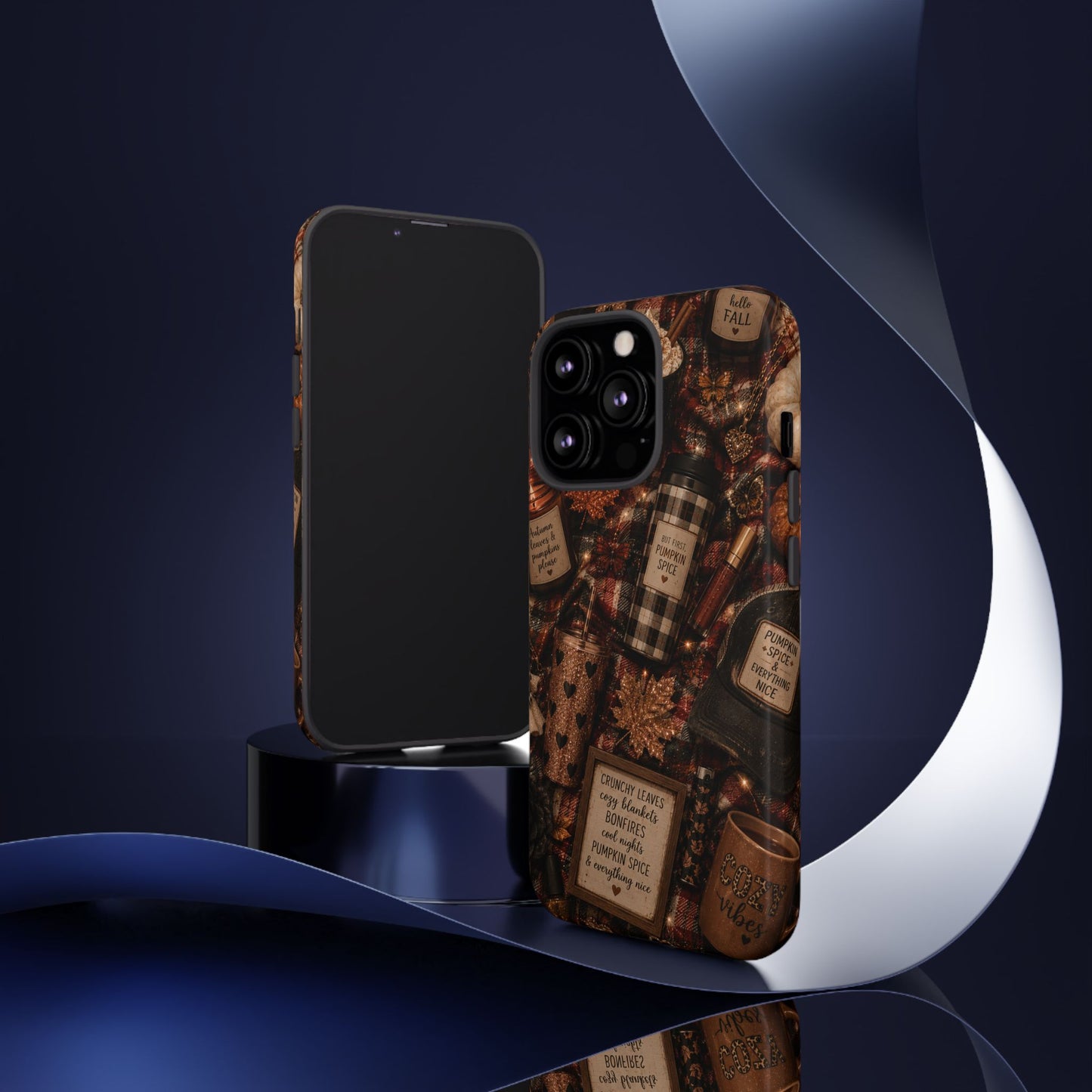 Sunflower Porch Co Cozy Pumpkin Spice Pattern Phone Case | Tough Cases