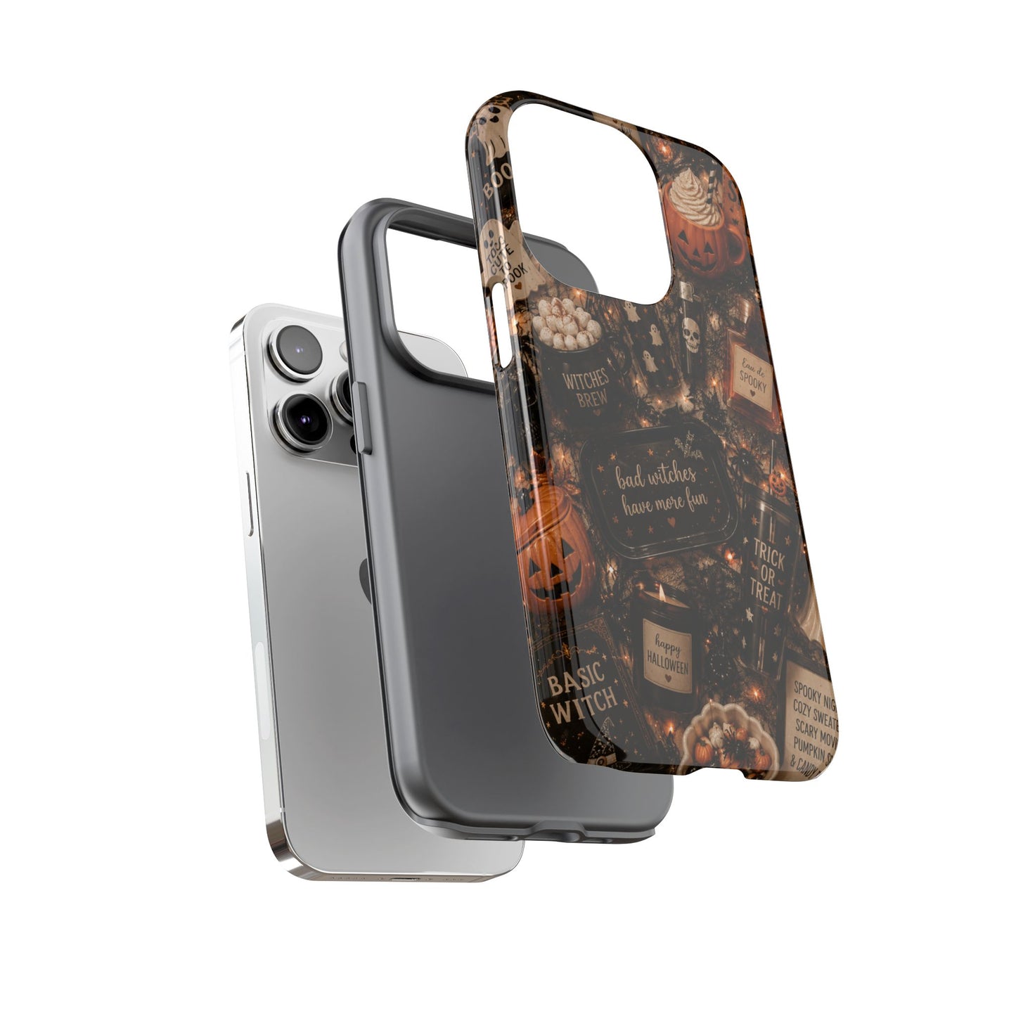Sunflower Porch Co Halloween Collage phone case | spooky pumpkin witchy design