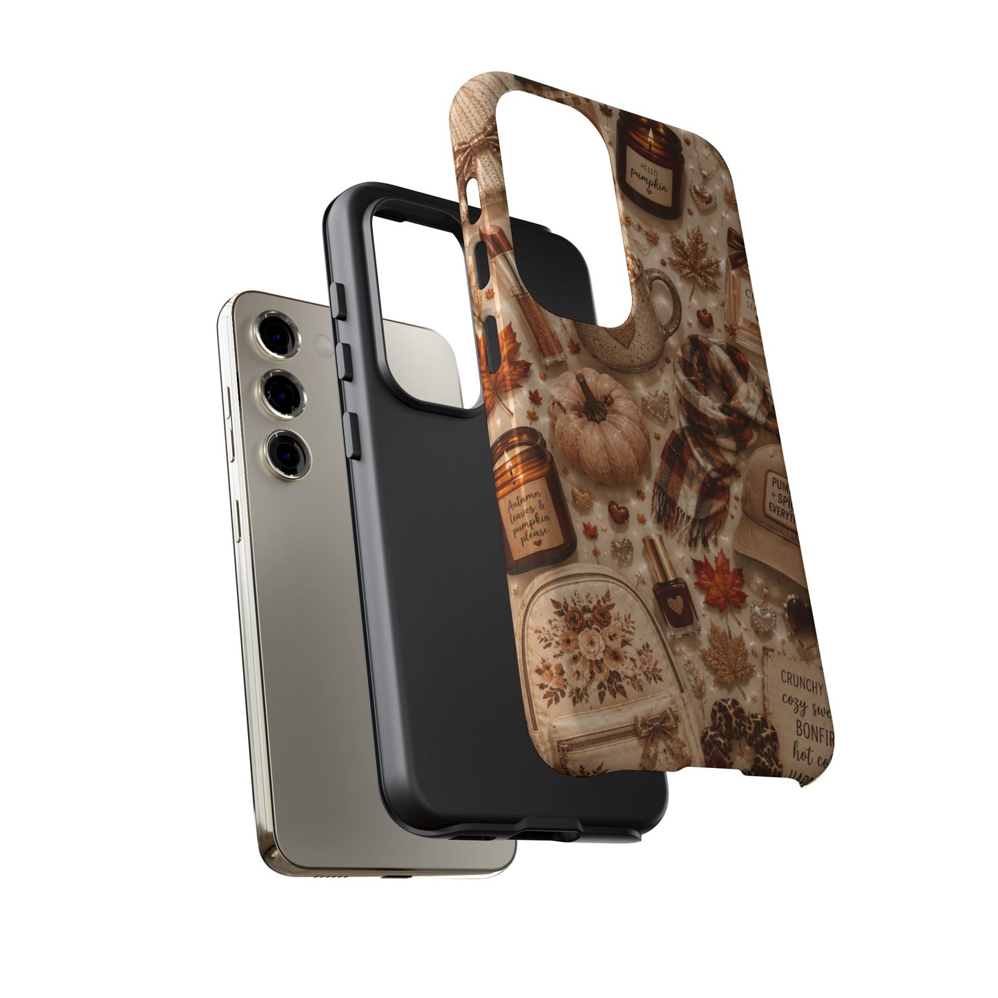 Sunflower Porch Co Cozy Autumn Mug and Pumpkin Pattern Phone Case | Fall Aesthetic