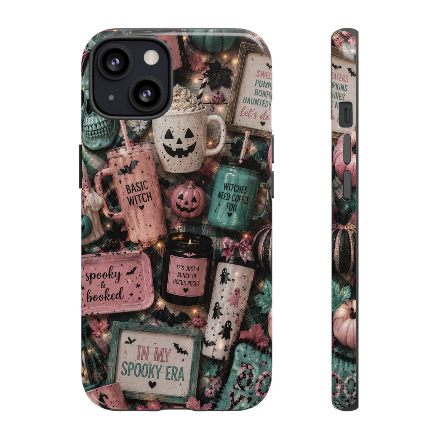 Sunflower Porch Co Spooky Mugs & Pumpkins Tough Cases | Halloween Collage Phone Case