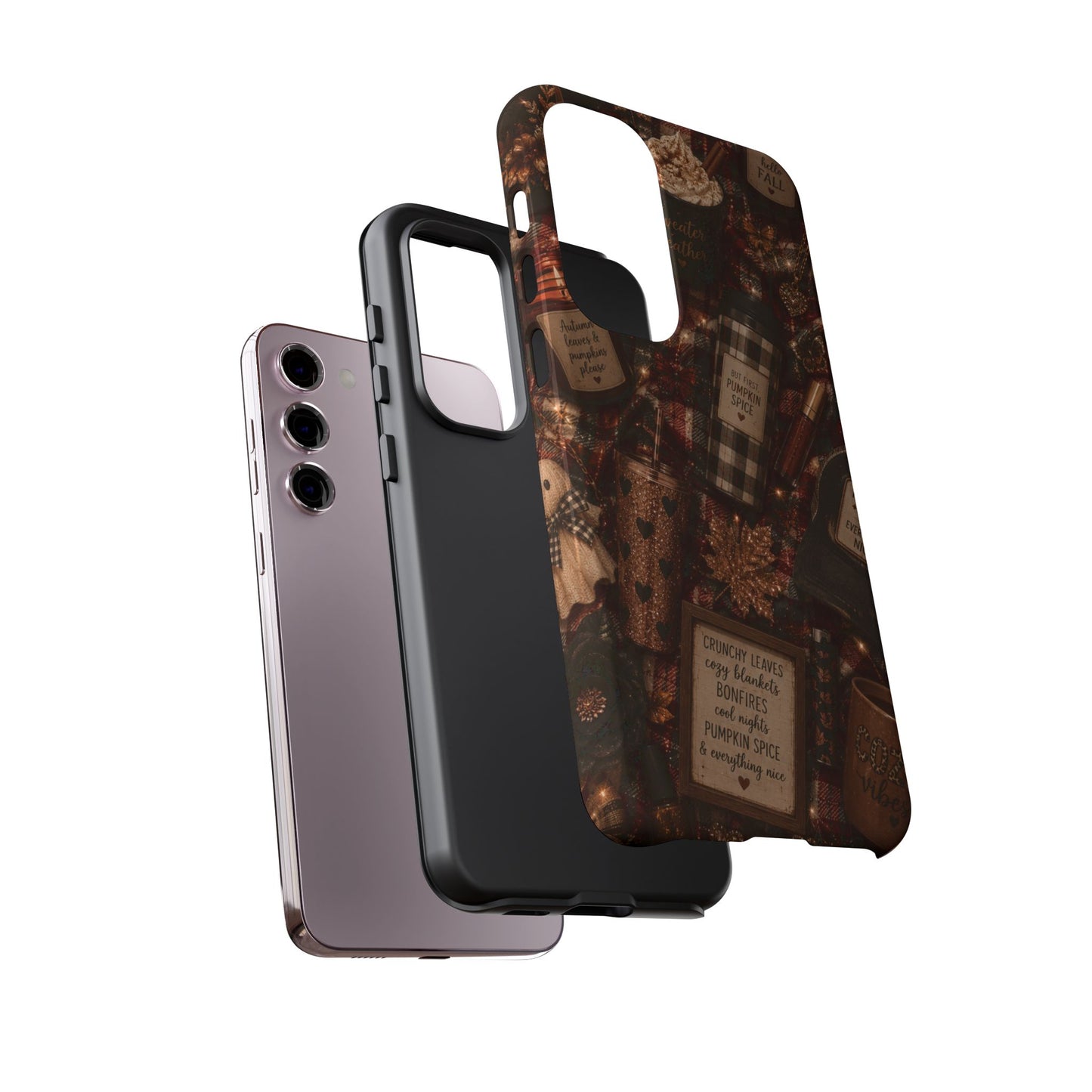 Sunflower Porch Co Cozy Pumpkin Spice Pattern Phone Case | Tough Cases