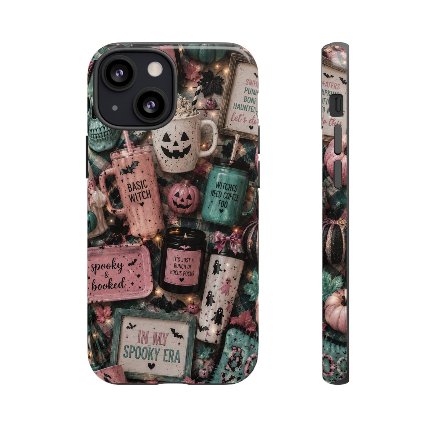 Sunflower Porch Co Spooky Mugs & Pumpkins Tough Cases | Halloween Collage Phone Case