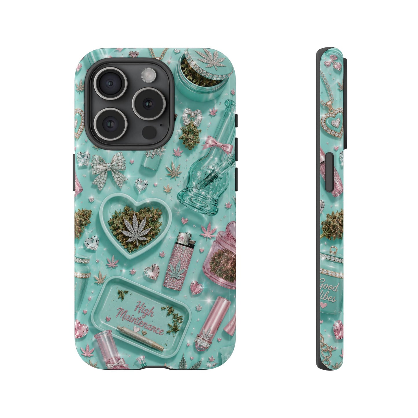 Sunflower Porch Co Mint Cannabis Pattern Phone Case | Tough Case