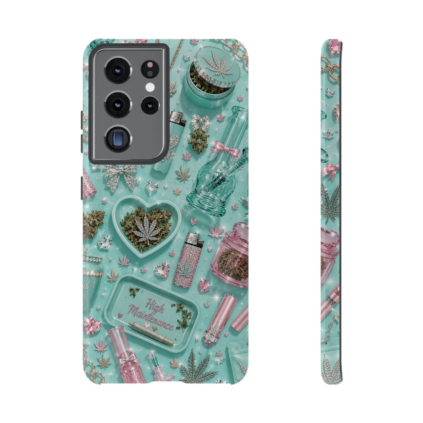 Sunflower Porch Co Mint Cannabis Pattern Phone Case | Tough Case