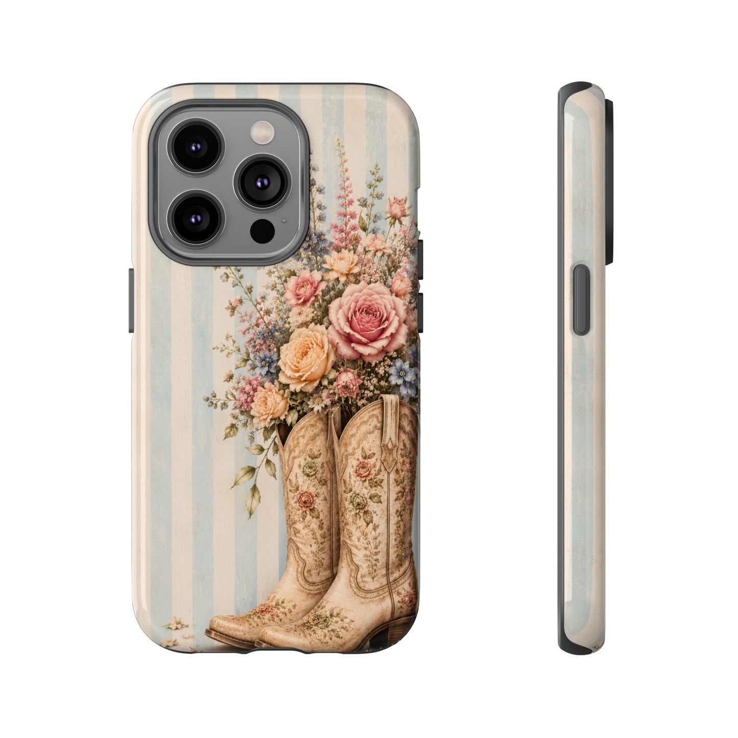 Sunflower Porch Co Vintage Floral Cowboy Boots phone case | iPhone protective case