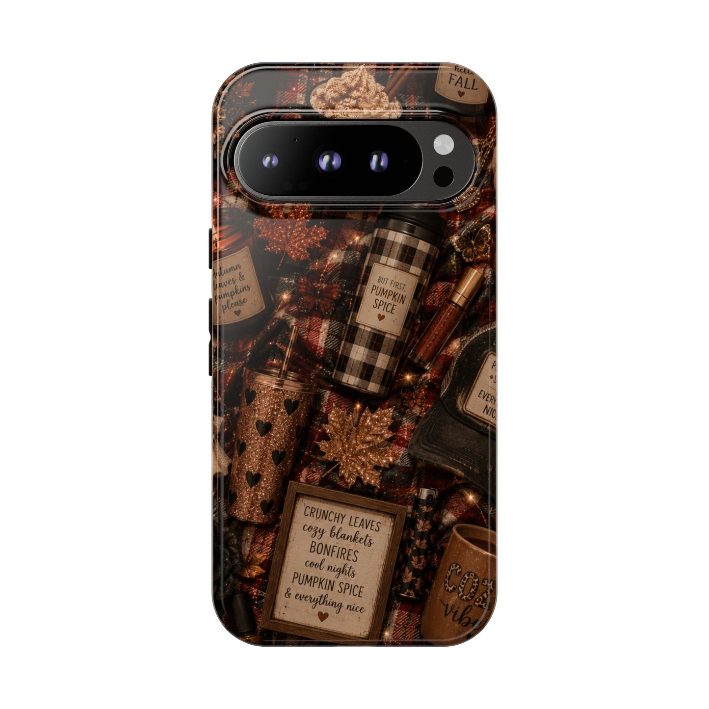 Sunflower Porch Co Cozy Pumpkin Spice Pattern Phone Case | Tough Cases
