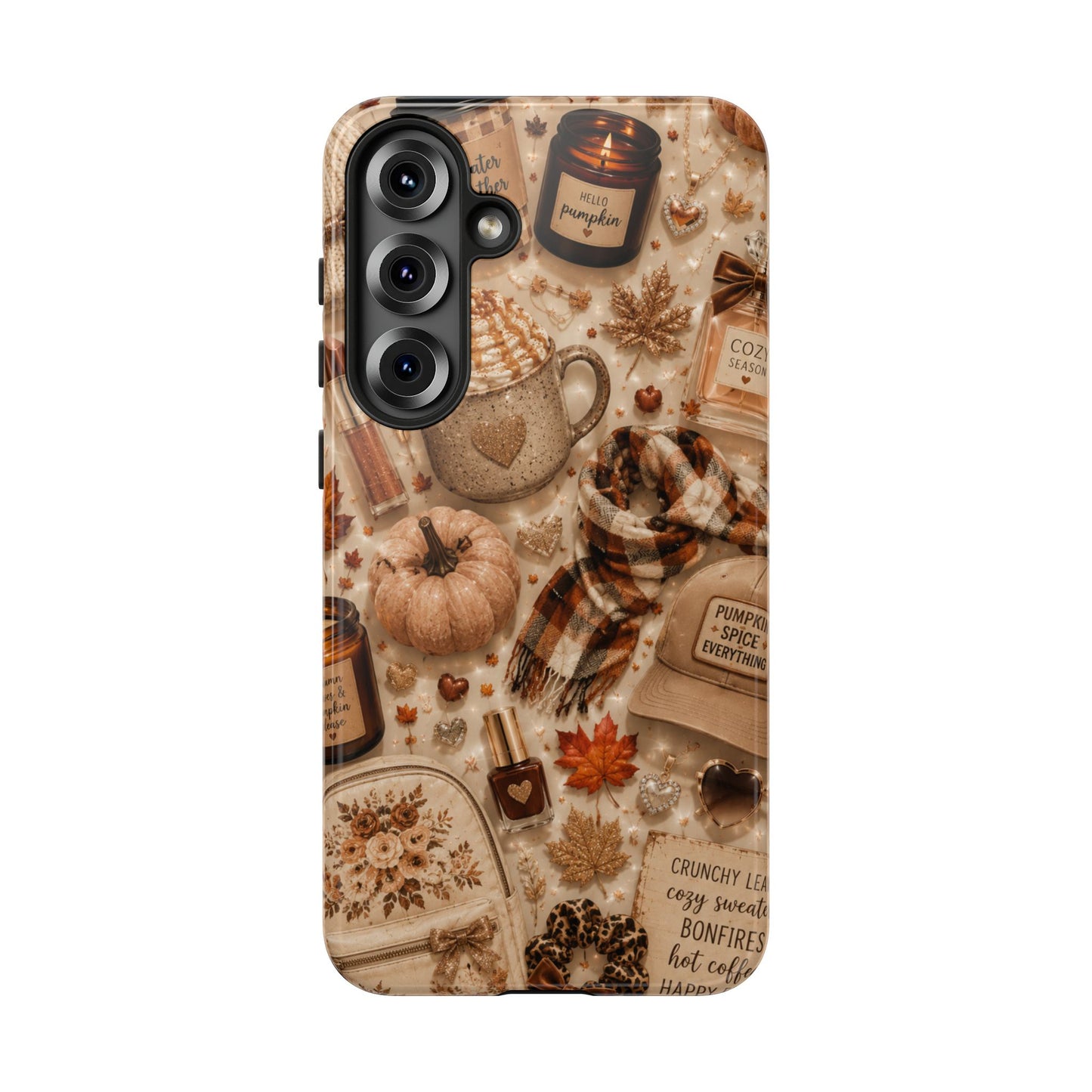 Sunflower Porch Co Cozy Autumn Mug and Pumpkin Pattern Phone Case | Fall Aesthetic