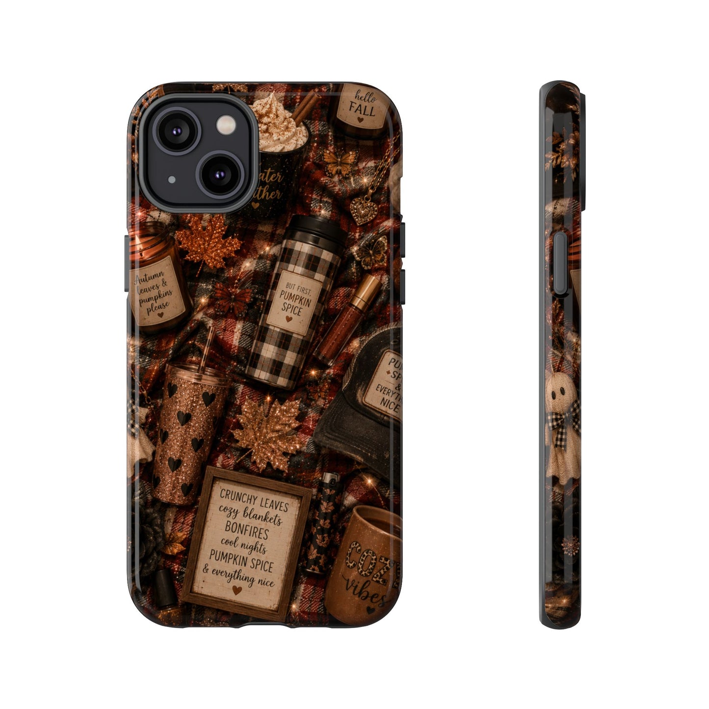 Sunflower Porch Co Cozy Pumpkin Spice Pattern Phone Case | Tough Cases