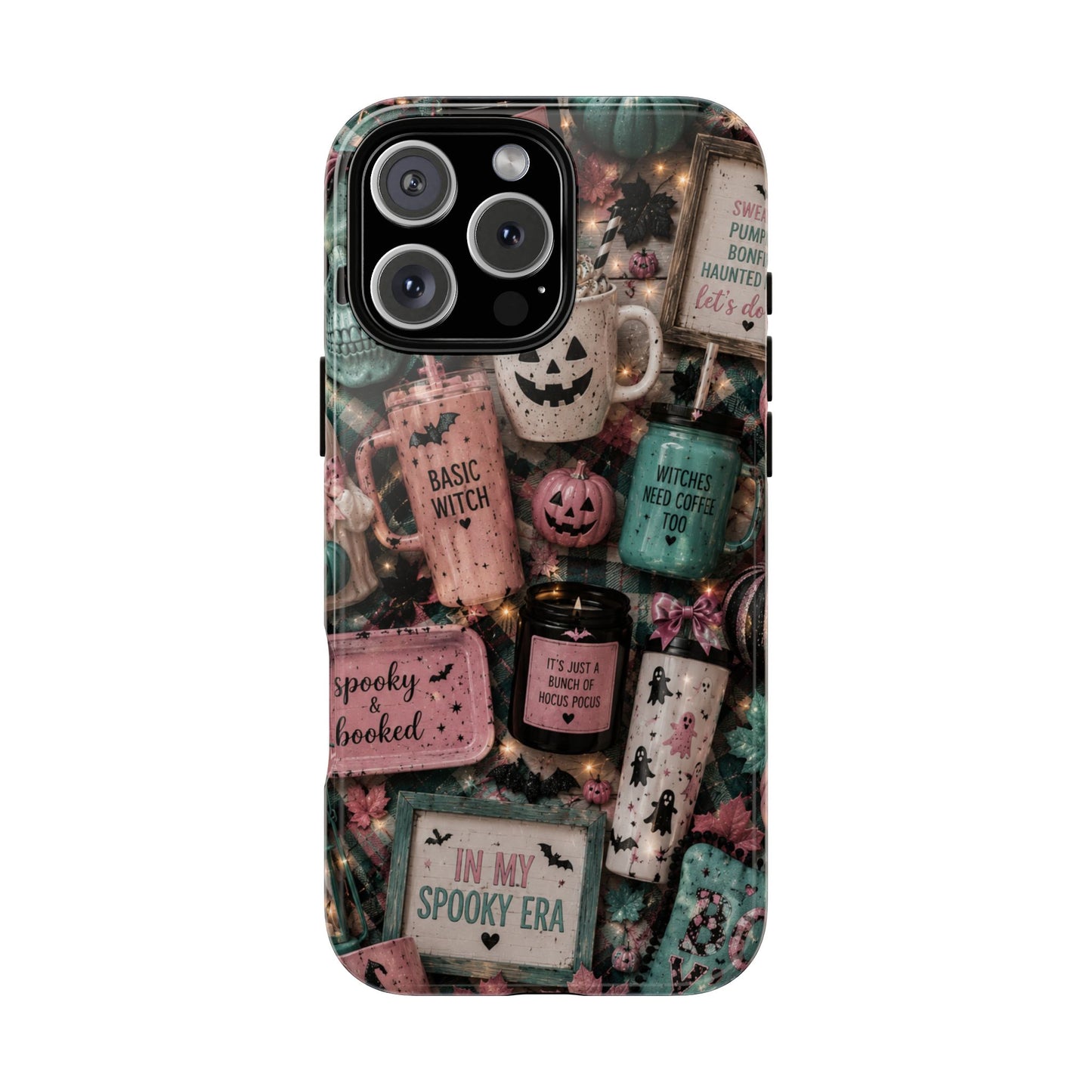 Sunflower Porch Co Spooky Mugs & Pumpkins Tough Cases | Halloween Collage Phone Case