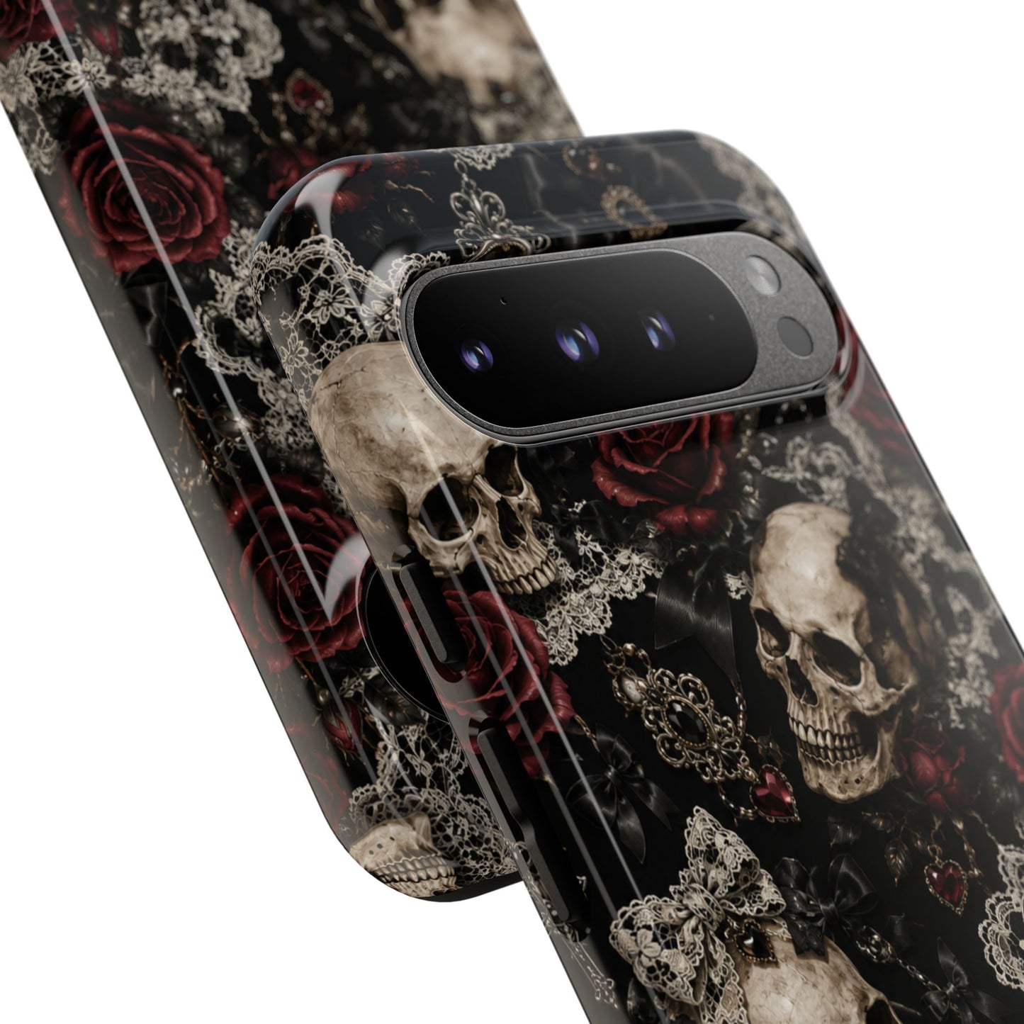 Skull and Red Roses phone case | Tough Cases