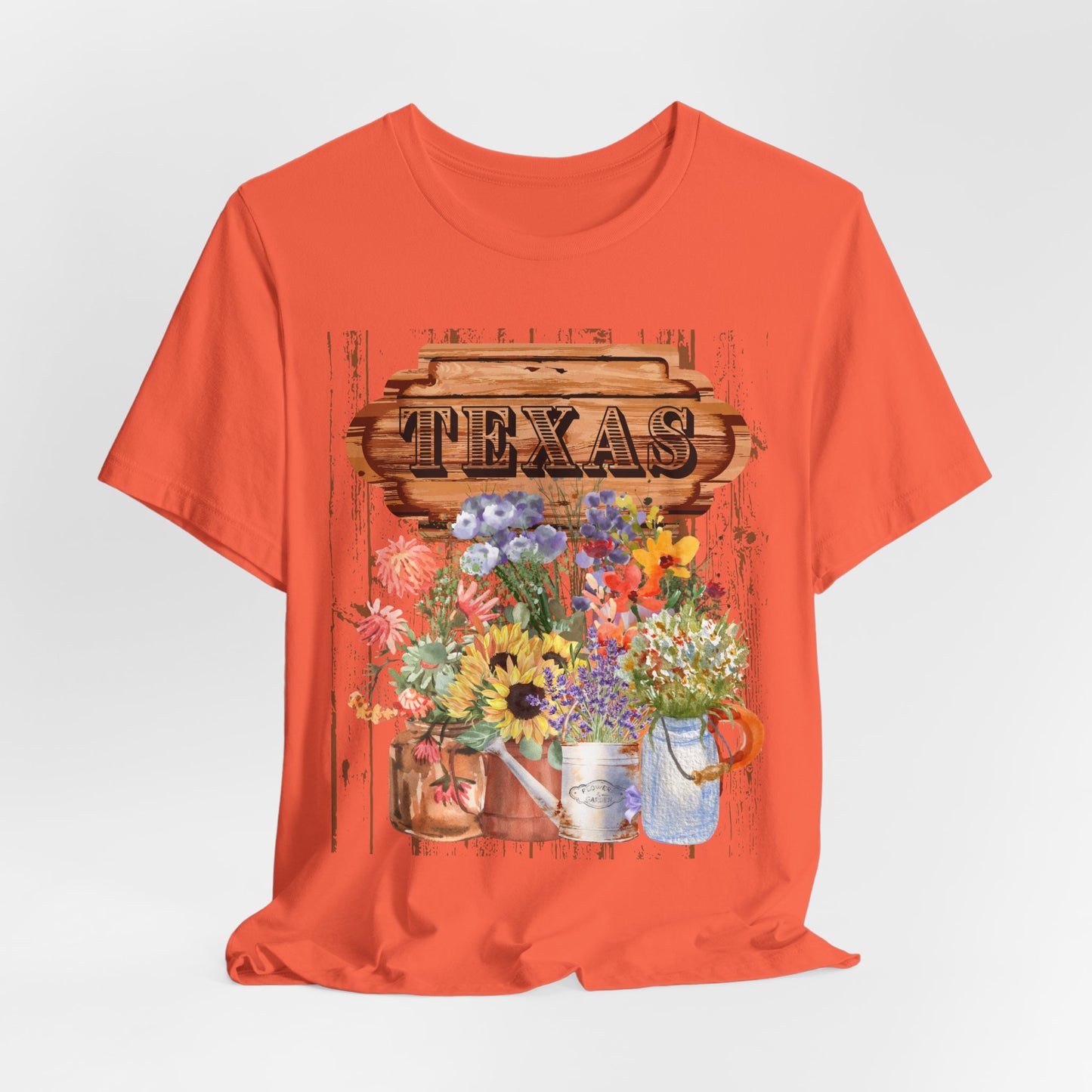 SunflowerPorchCo Texas Rustic Floral Sign T-Shirt | Sunflowers, Wildflowers, Vintage Wood