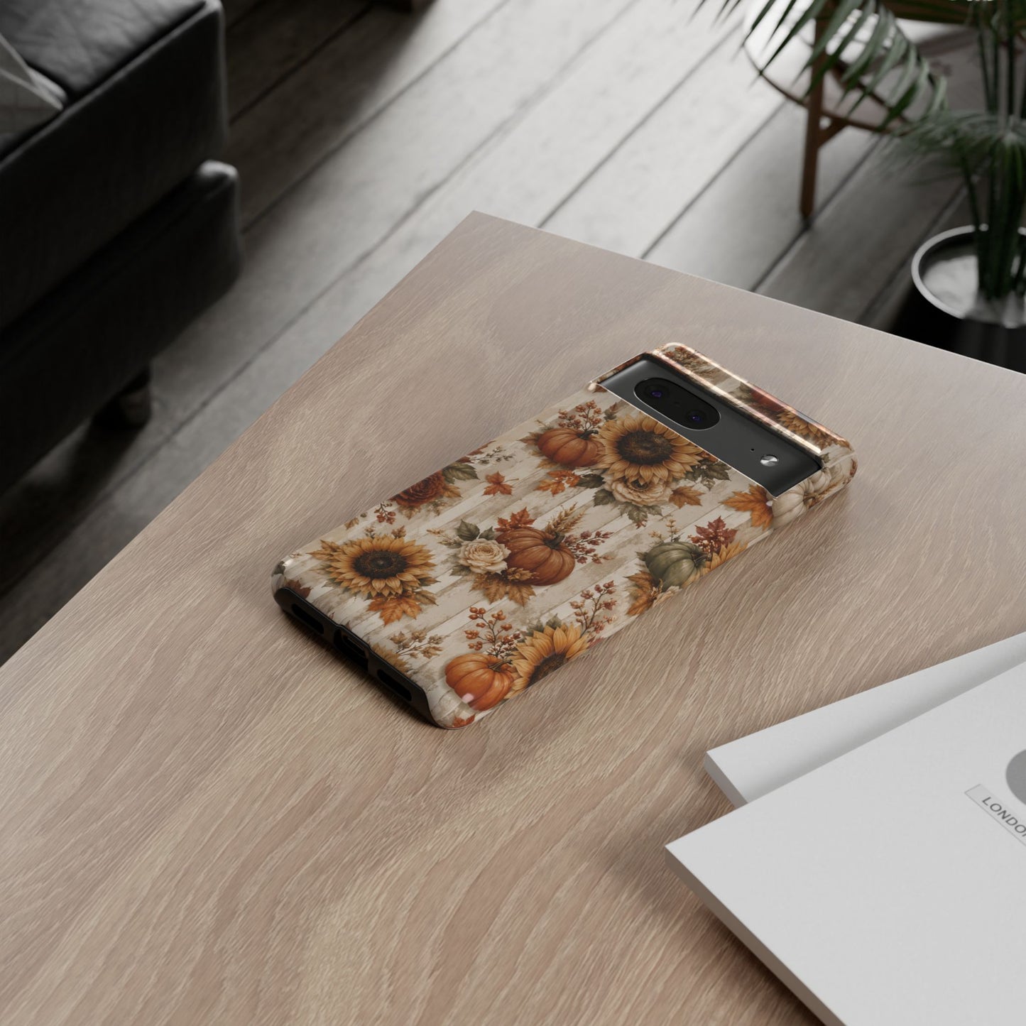 Sunflower Porch Co Autumn Sunflowers and Pumpkins Phone Case | Tough Case