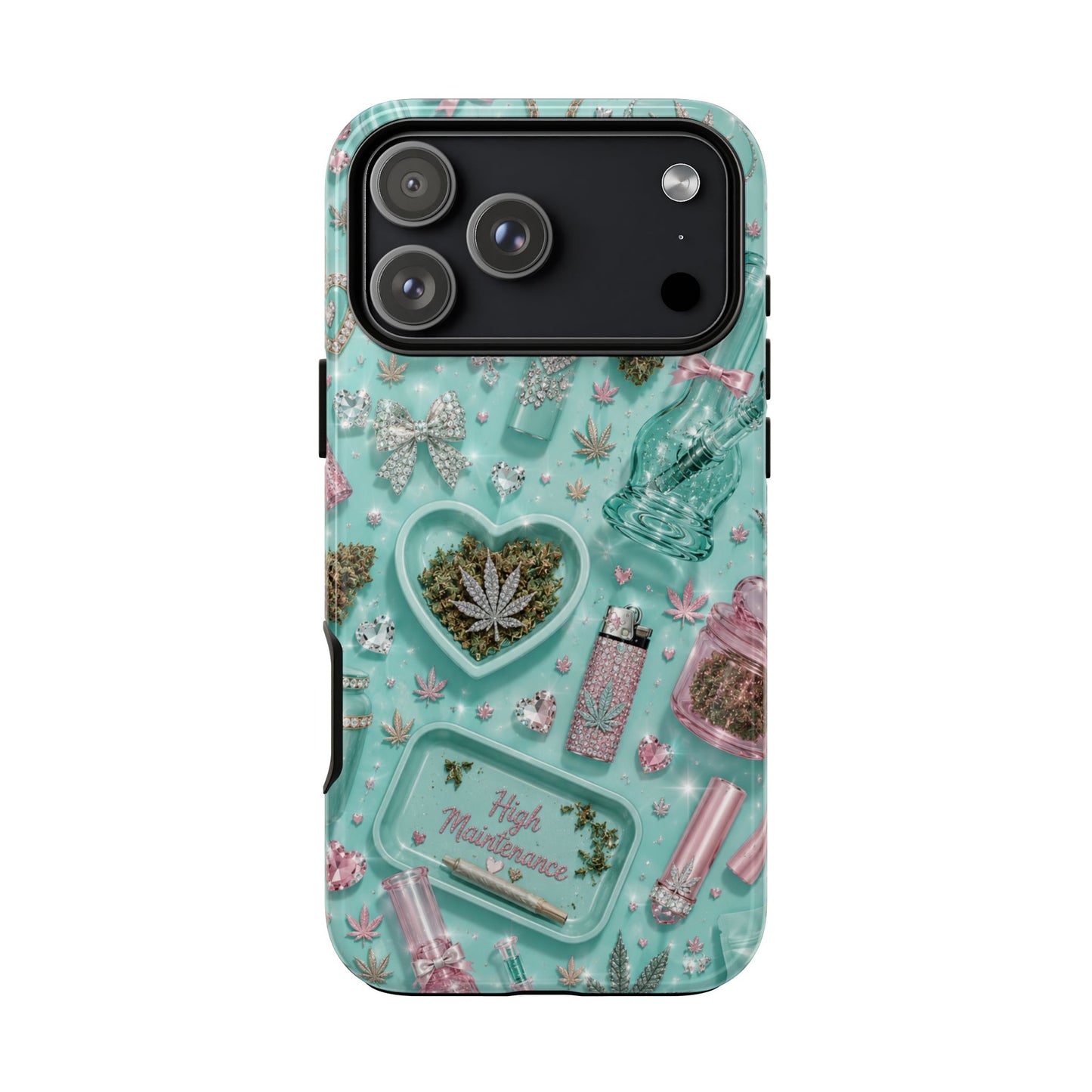 Sunflower Porch Co Mint Cannabis Pattern Phone Case | Tough Case