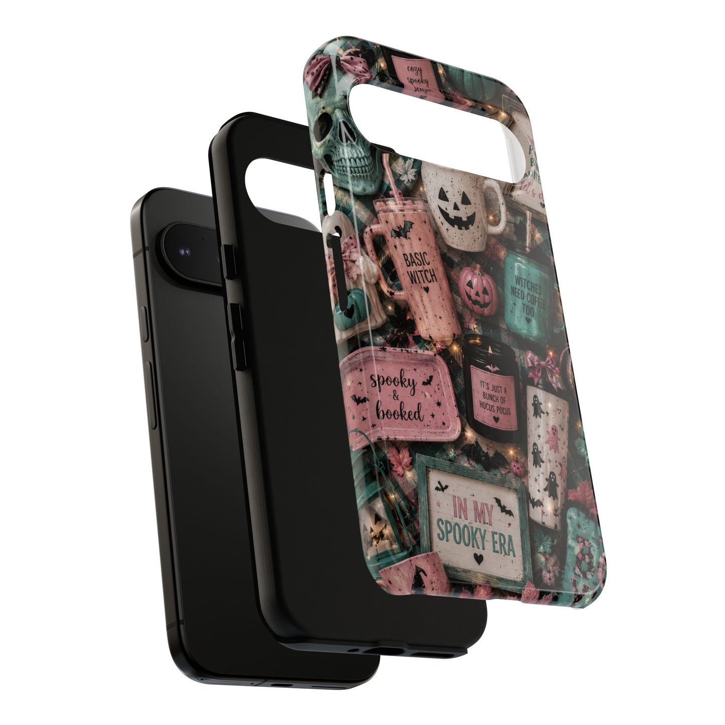 Sunflower Porch Co Spooky Mugs & Pumpkins Tough Cases | Halloween Collage Phone Case