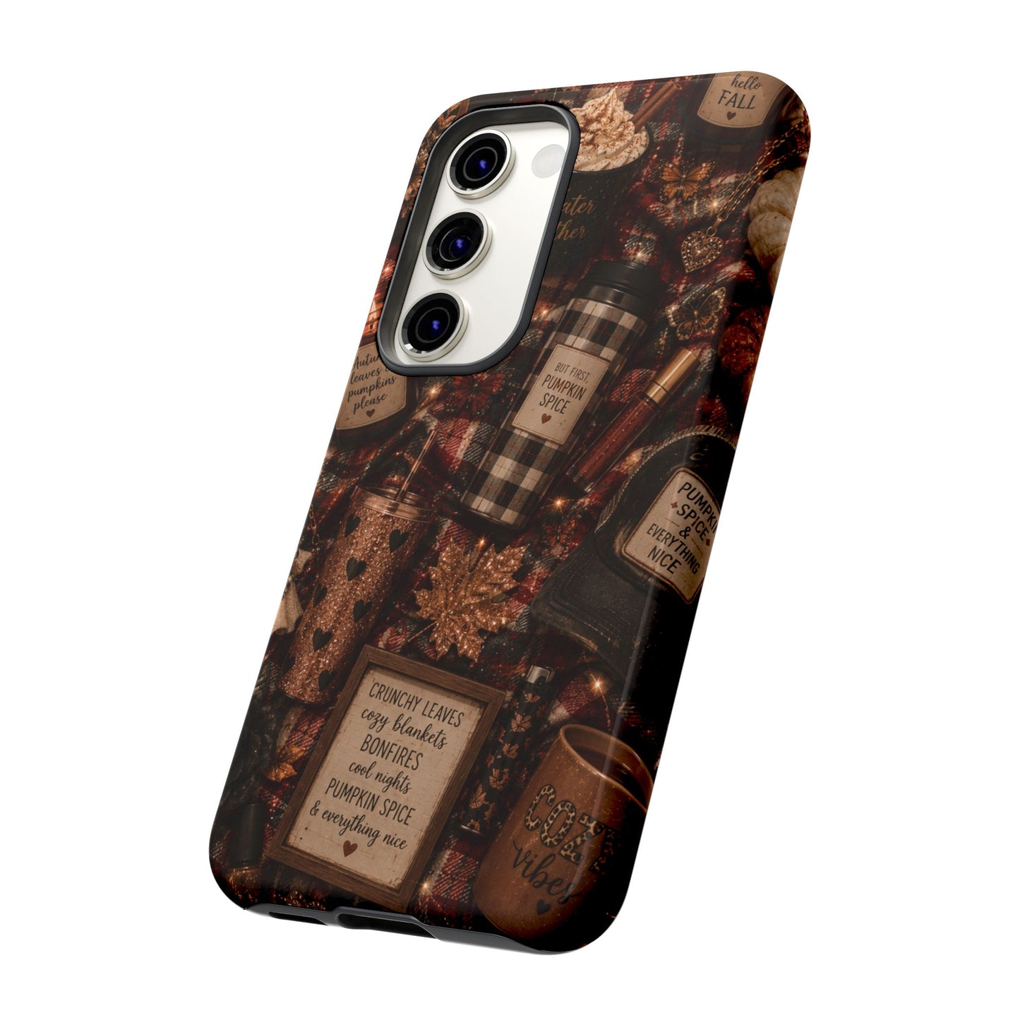 Sunflower Porch Co Cozy Pumpkin Spice Pattern Phone Case | Tough Cases