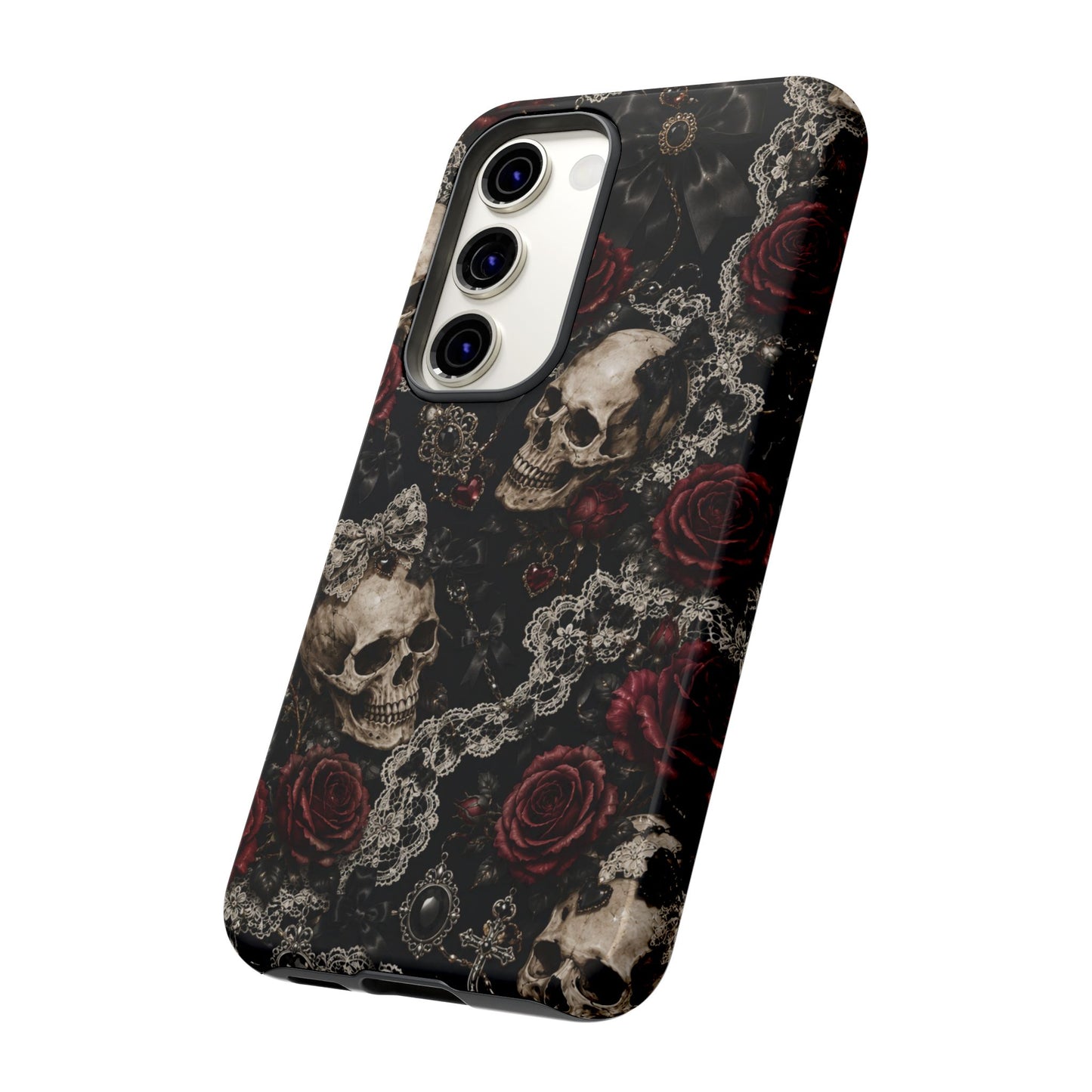 Skull and Red Roses phone case | Tough Cases