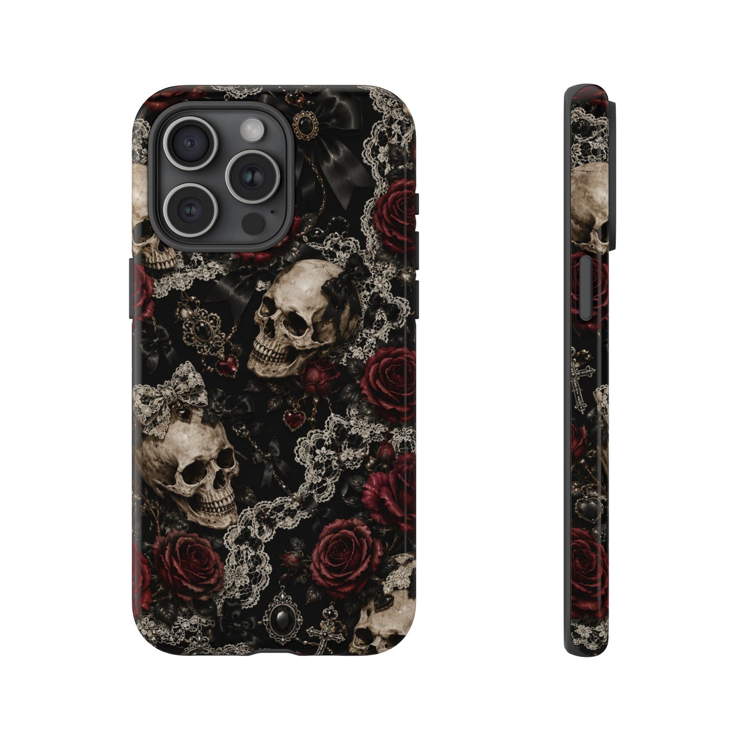 Skull and Red Roses phone case | Tough Cases