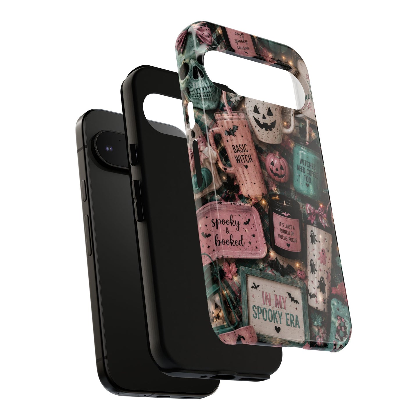 Sunflower Porch Co Spooky Mugs & Pumpkins Tough Cases | Halloween Collage Phone Case