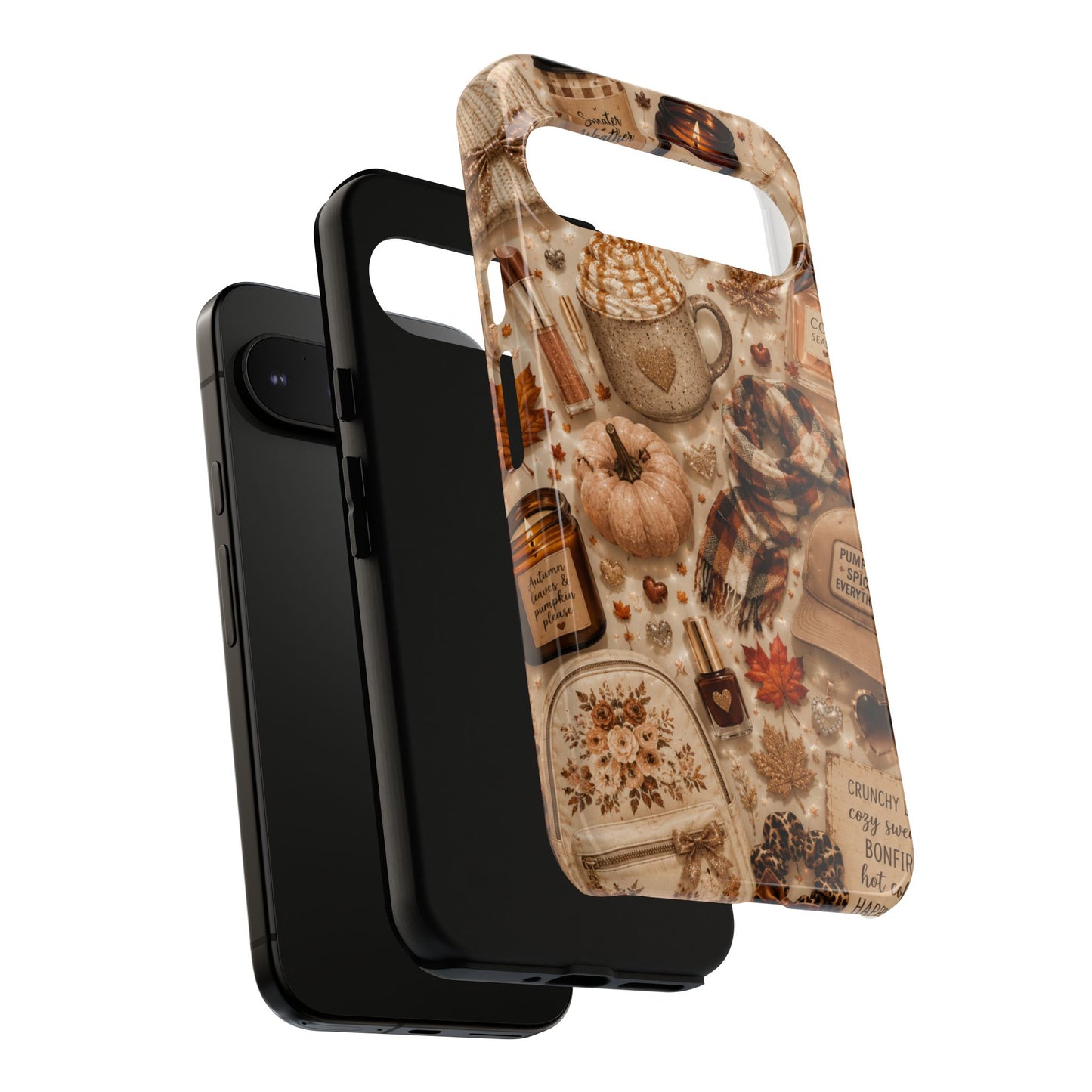 Sunflower Porch Co Cozy Autumn Mug and Pumpkin Pattern Phone Case | Fall Aesthetic