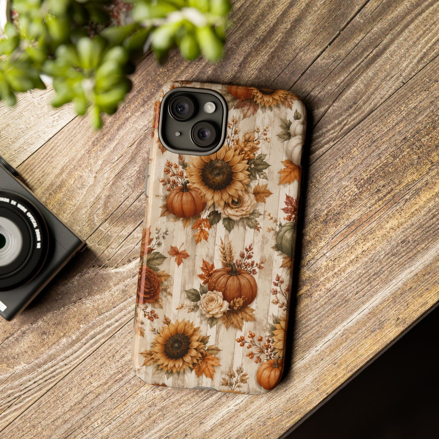 Sunflower Porch Co Autumn Sunflowers and Pumpkins Phone Case | Tough Case