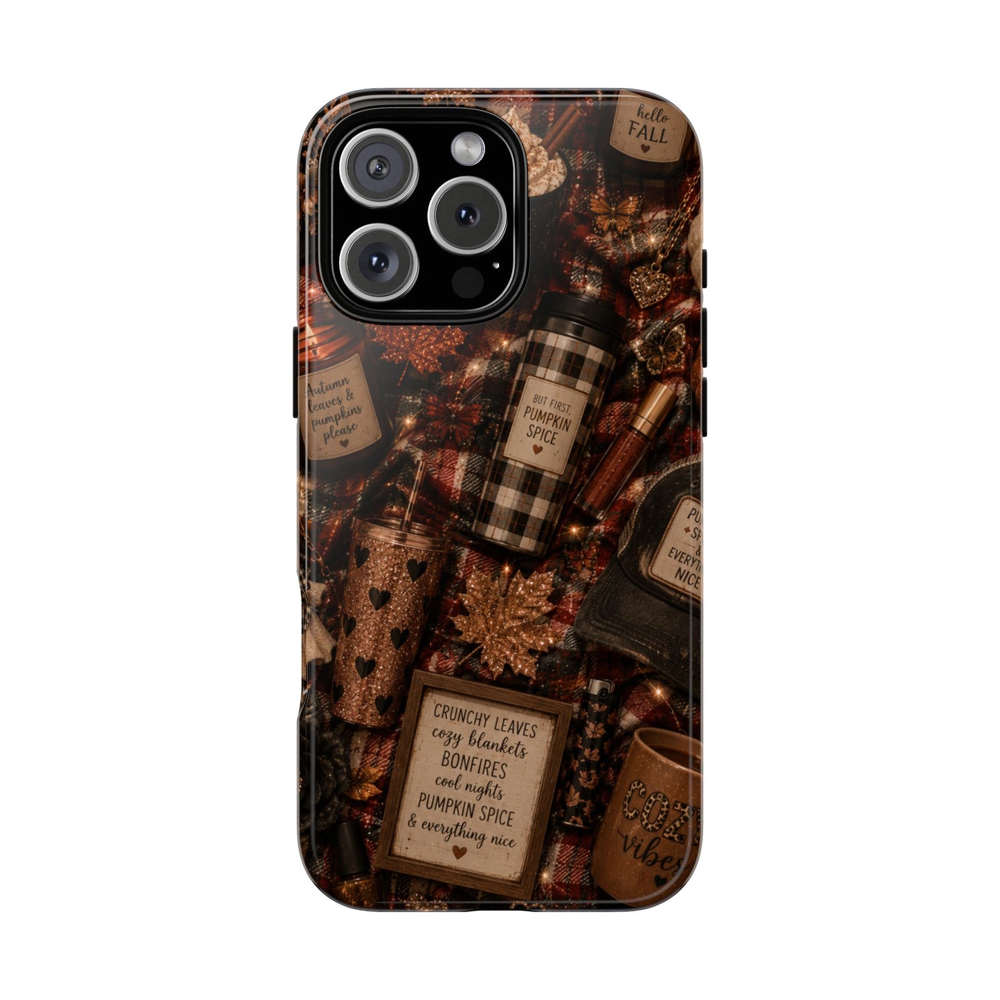 Sunflower Porch Co Cozy Pumpkin Spice Pattern Phone Case | Tough Cases