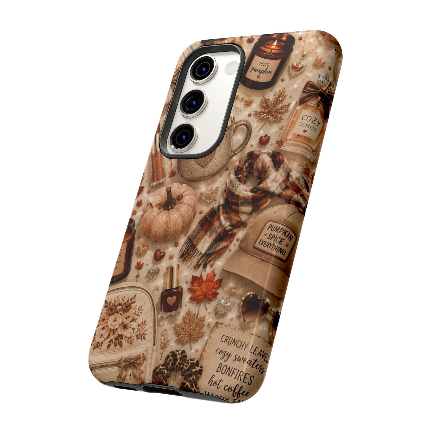 Sunflower Porch Co Cozy Autumn Mug and Pumpkin Pattern Phone Case | Fall Aesthetic