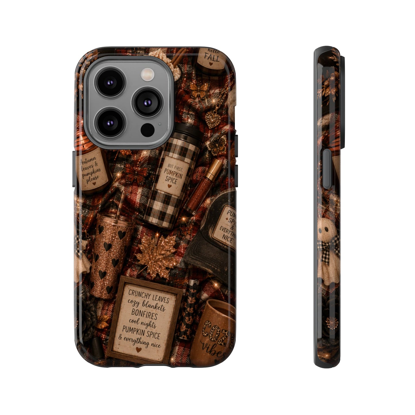 Sunflower Porch Co Cozy Pumpkin Spice Pattern Phone Case | Tough Cases