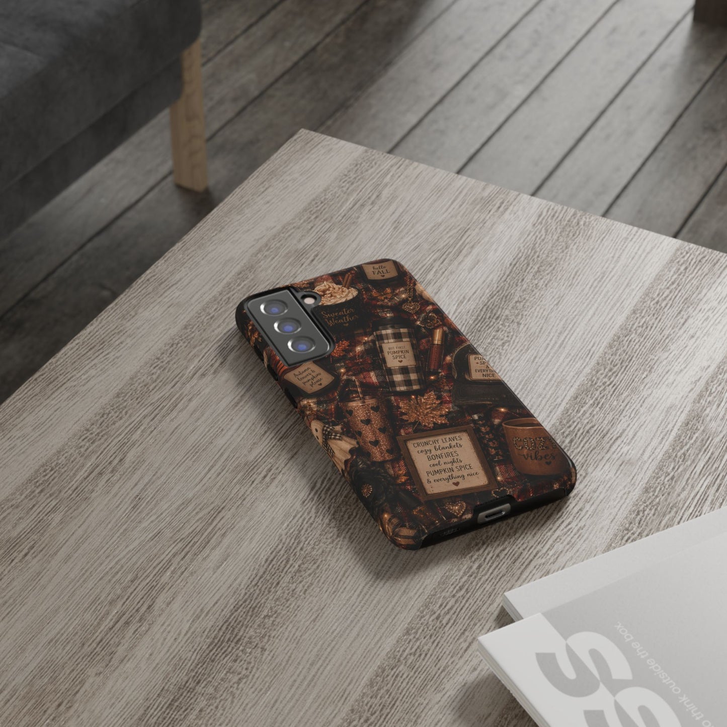 Sunflower Porch Co Cozy Pumpkin Spice Pattern Phone Case | Tough Cases