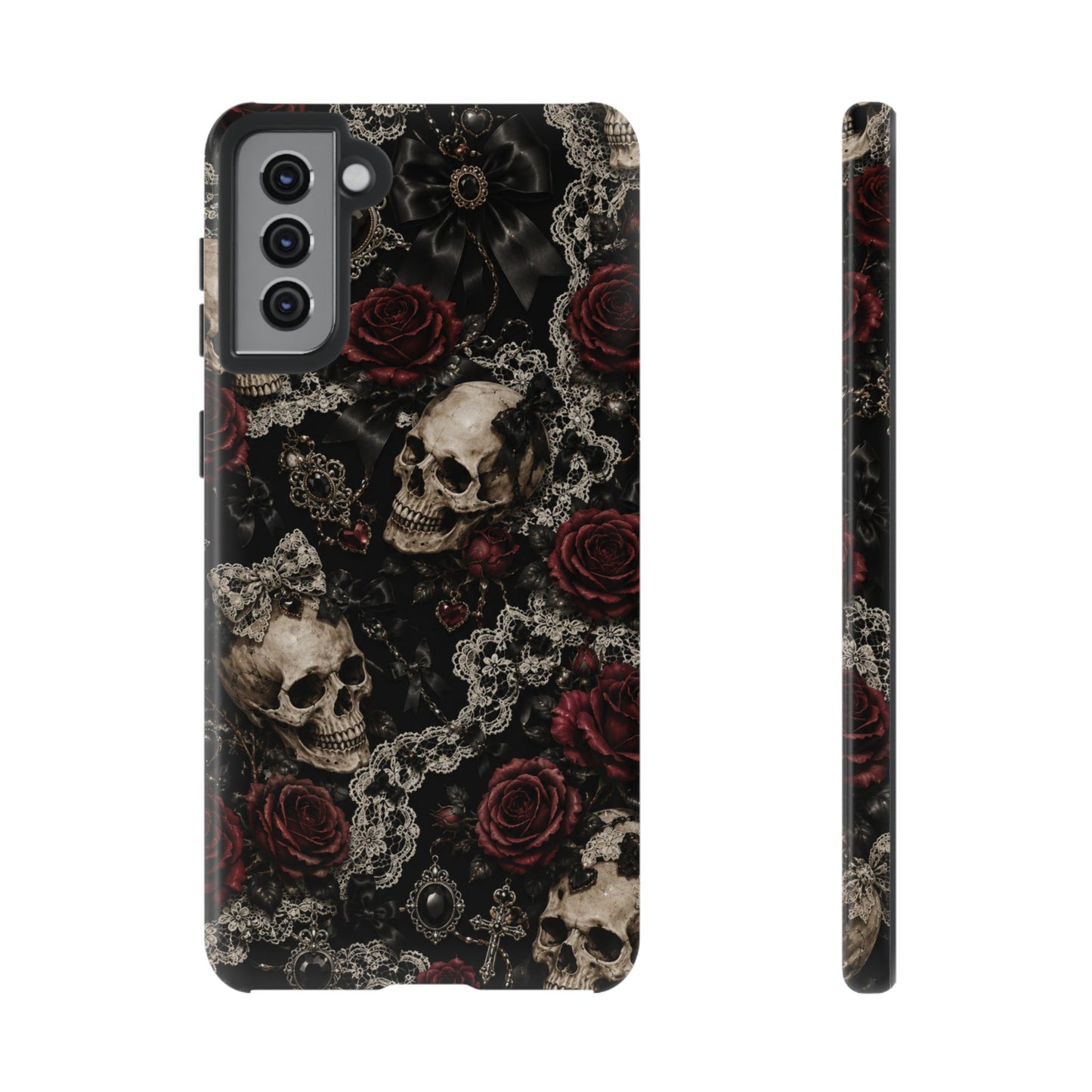 Skull and Red Roses phone case | Tough Cases