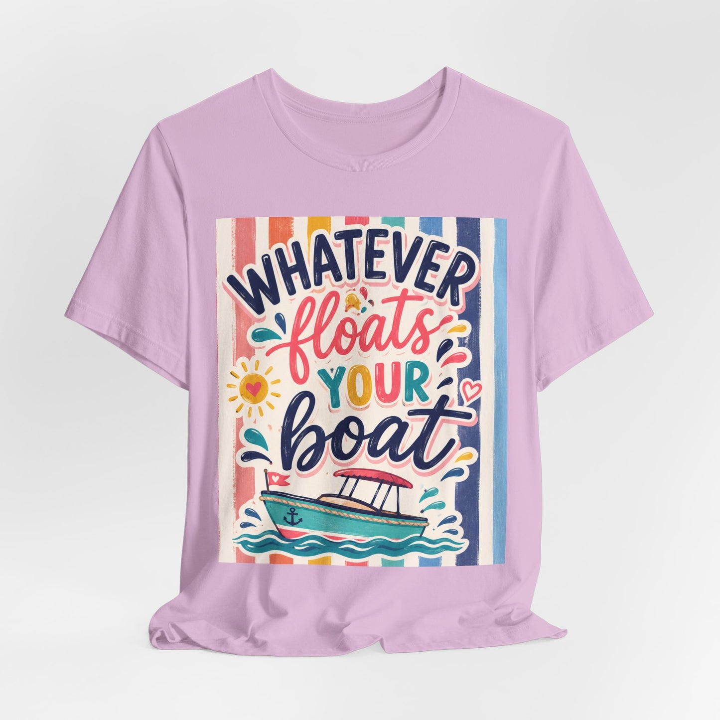 Sunflower Porch Co. Whatever Floats Your Boat T-Shirt – Nautical Summer Boat Graphic Tee