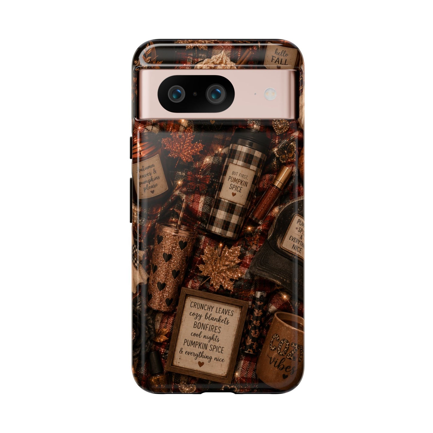 Sunflower Porch Co Cozy Pumpkin Spice Pattern Phone Case | Tough Cases