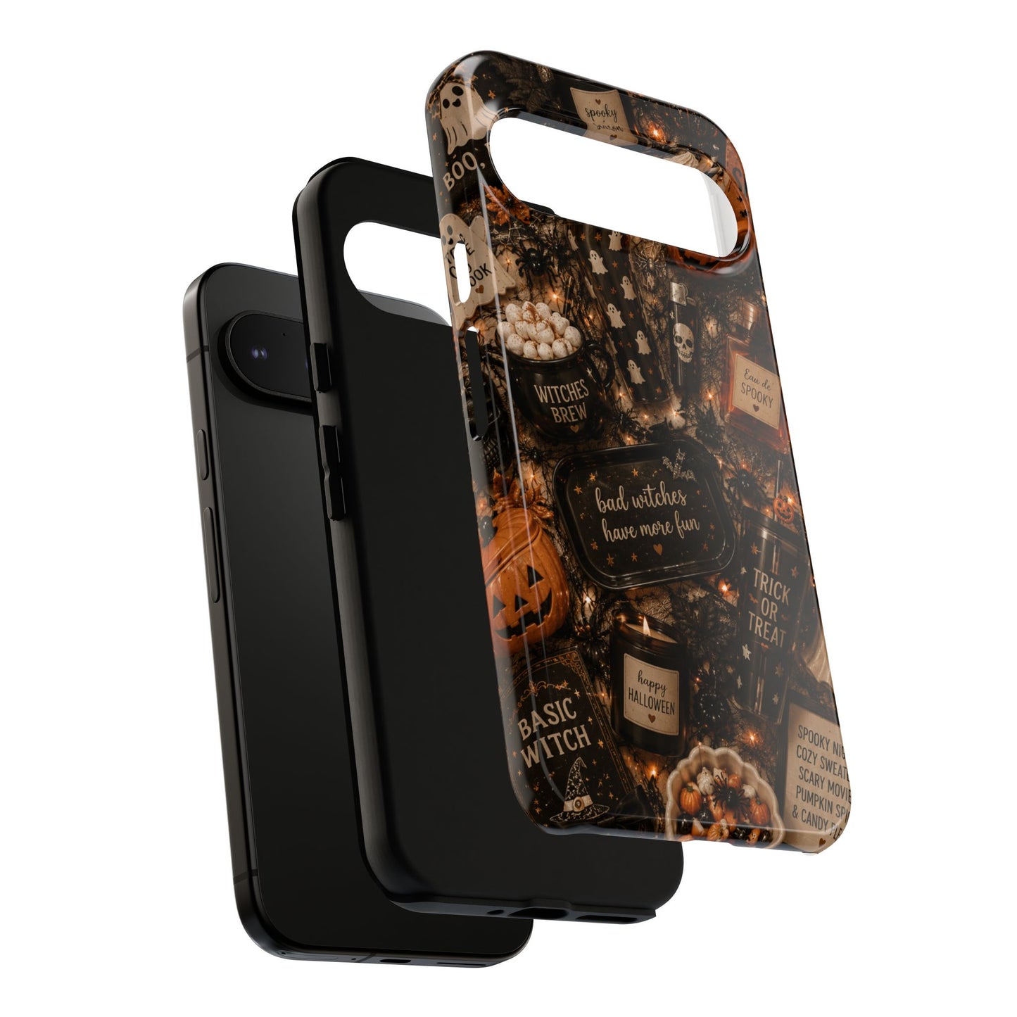 Sunflower Porch Co Halloween Collage phone case | spooky pumpkin witchy design