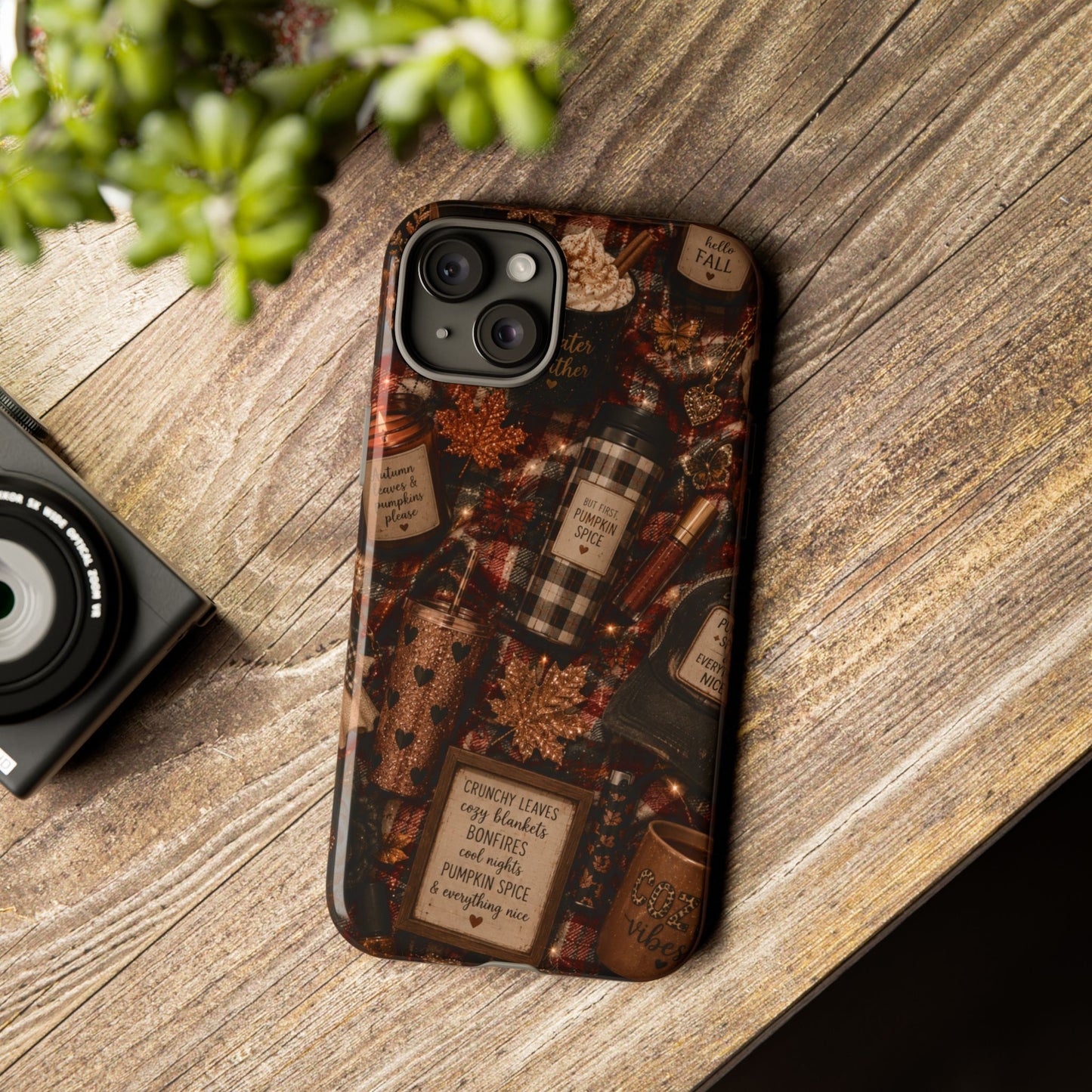Sunflower Porch Co Cozy Pumpkin Spice Pattern Phone Case | Tough Cases