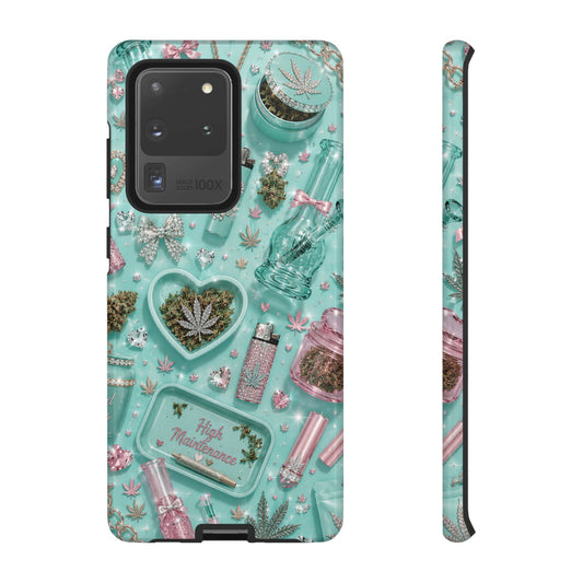 Sunflower Porch Co Mint Cannabis Pattern Phone Case | Tough Case